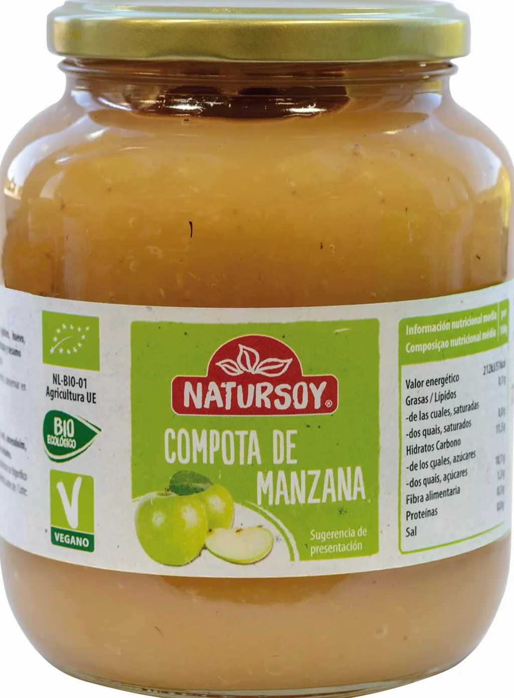 Natursoy Compota de Manzana BIO Ecológico, 720 ml