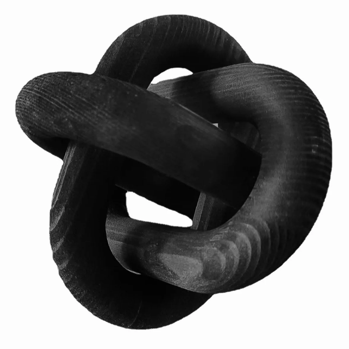 Negra Decoración de Nudos de Madera de 3 Secciones, Cadena de Madera para Sala de Estar, Mesa