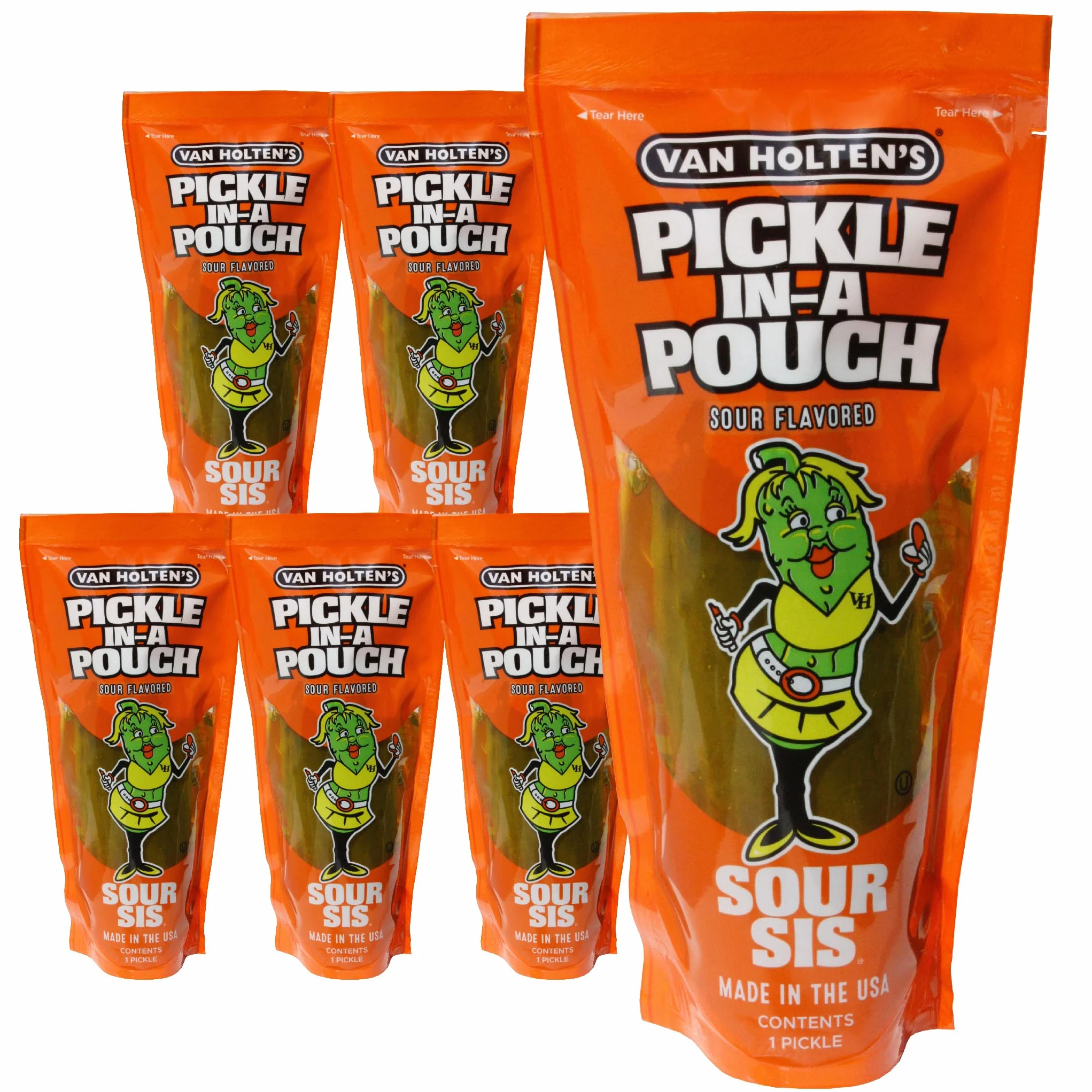 Van Holten's Pickles Sour Sis Pickle-In-A-Pouch Paquete 6