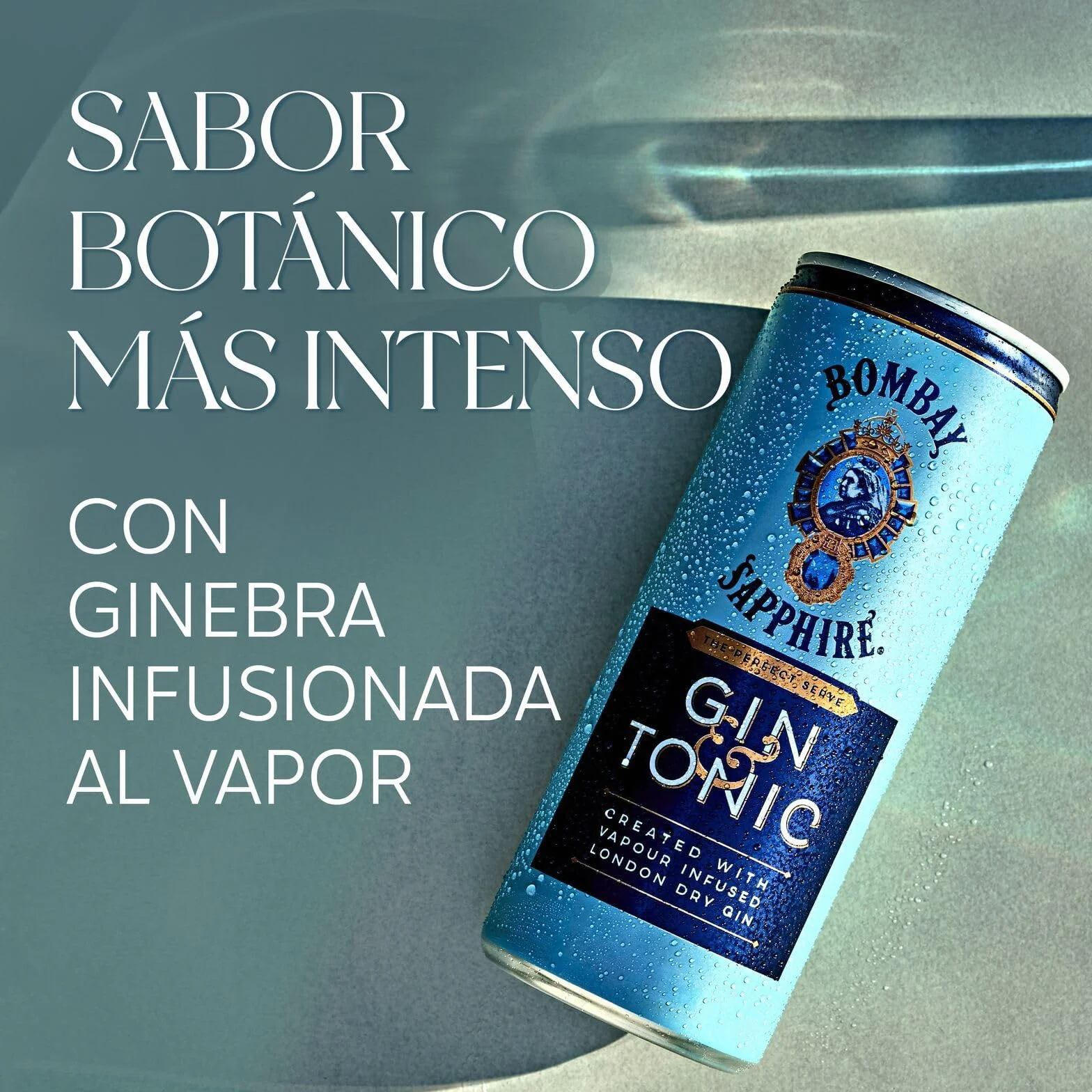Latas de cóctel Bombay Sapphire Gin & Tonic listo para tomar, 6,5% Vol., 25 cl / 250 ml (pack de 12), bebidas alcohólicas con London Dry Gin 100% infusionada al vapor