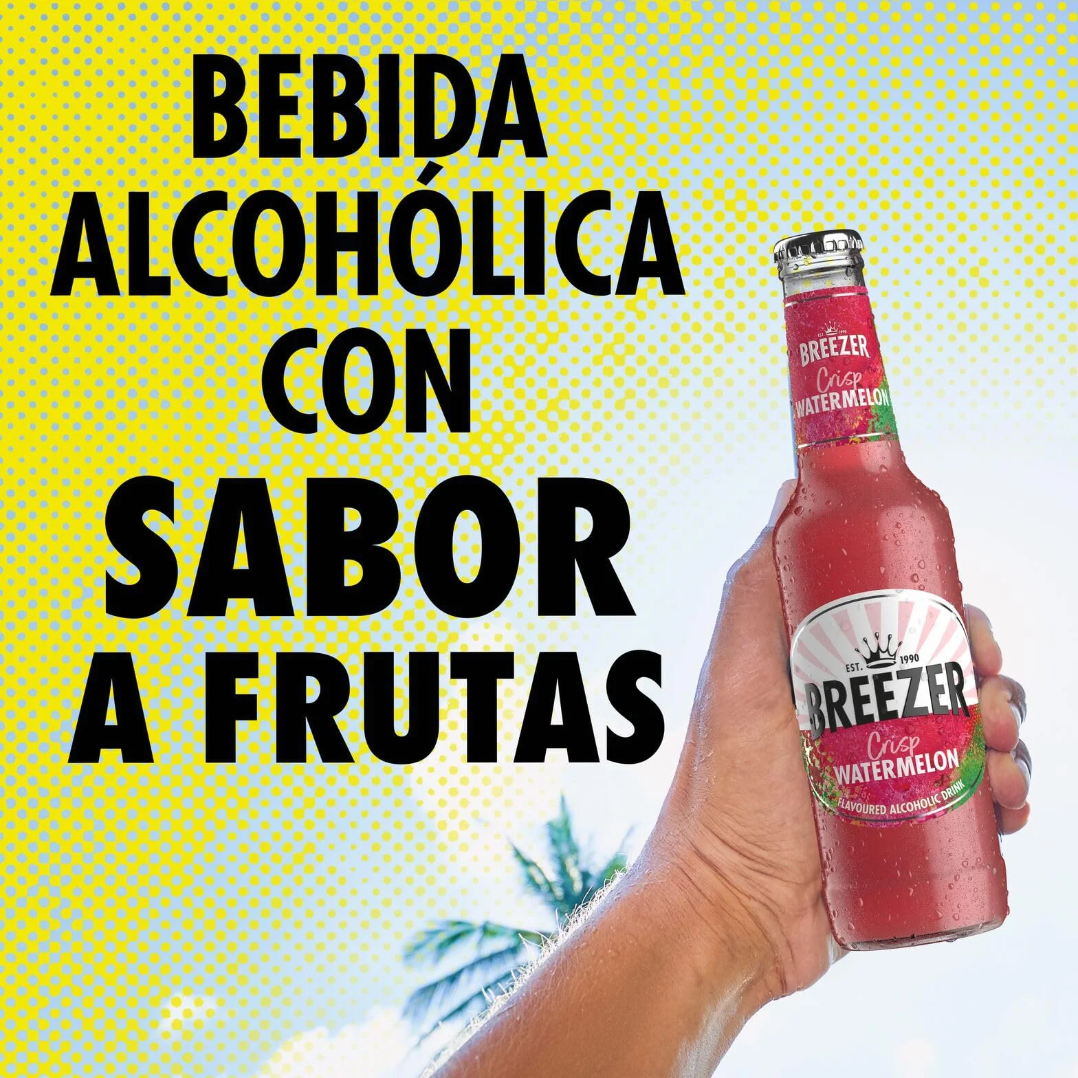 BREEZER Crisp Watermelon Bebidas Alcohólicas con Sabor a Sandía, 4% Vol., 27,5 cl / 275 ml (Pack de 24), Alcohol Premezclado Listo para Beber