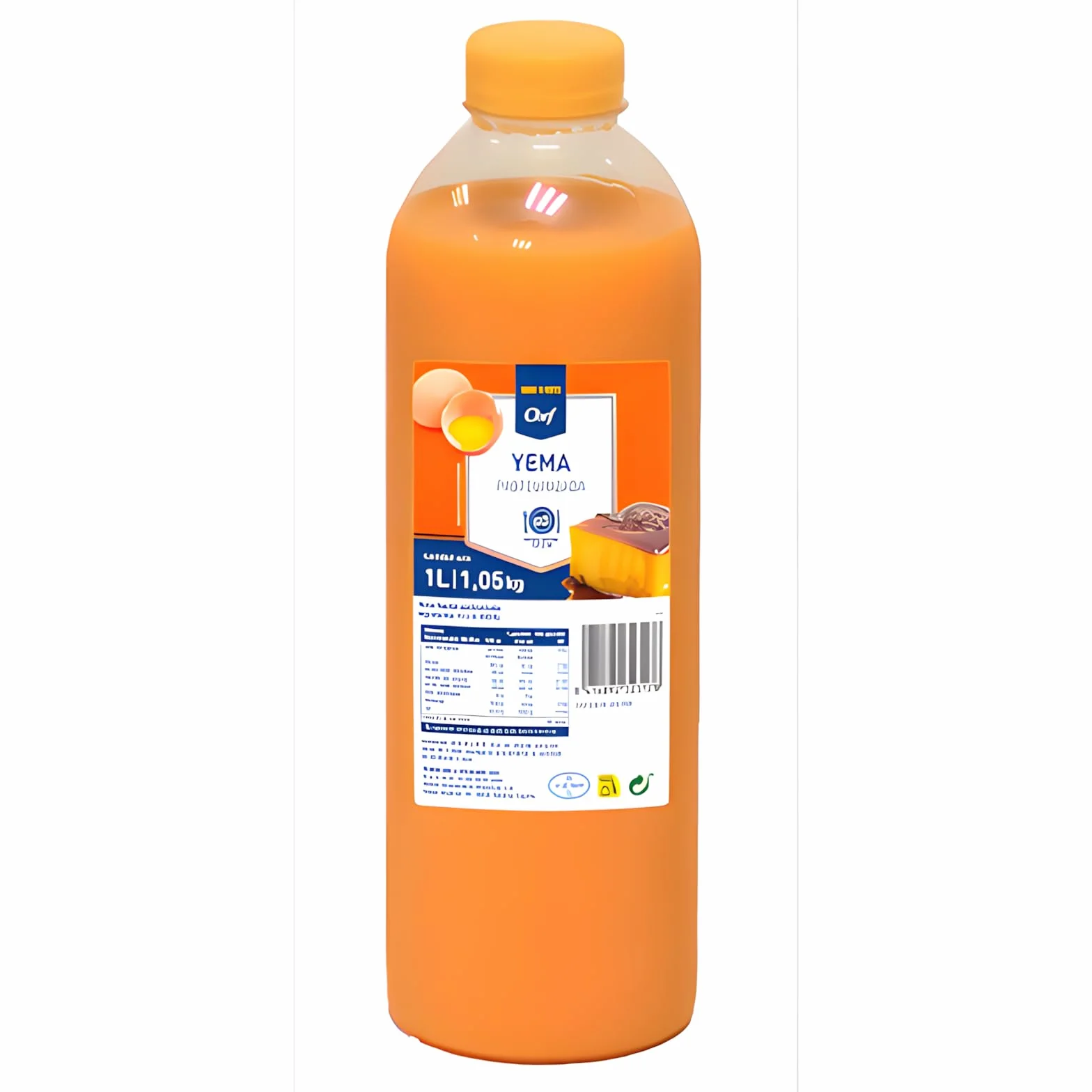 METRO Chef Yema de Huevo Liquida 1L- Para tu cocina y Postres. (Producto refrigerado) (Yema de huevo botella 1 L, 1 Botella)