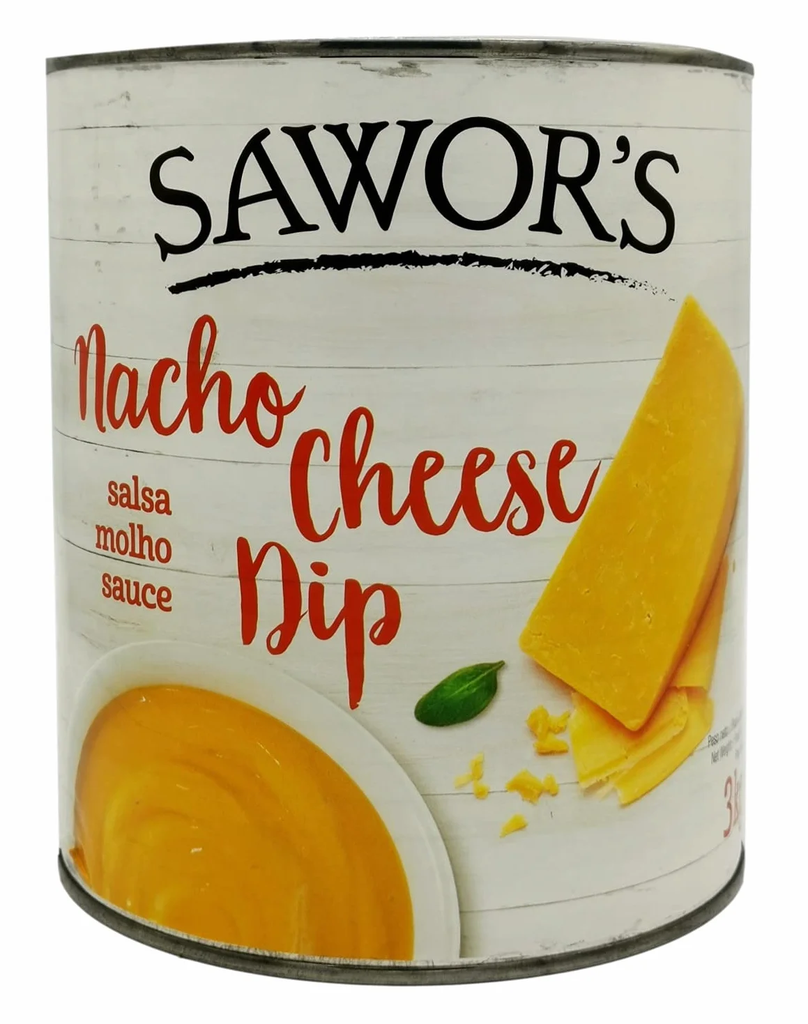 SAWORS - Queso Cheddar Líquido, Nacho Cheddar, Salsa de Queso, Salsa Cheese Nacho Dip, Salsa Cheddar con toque Jalapeño, Lata - 3Kg