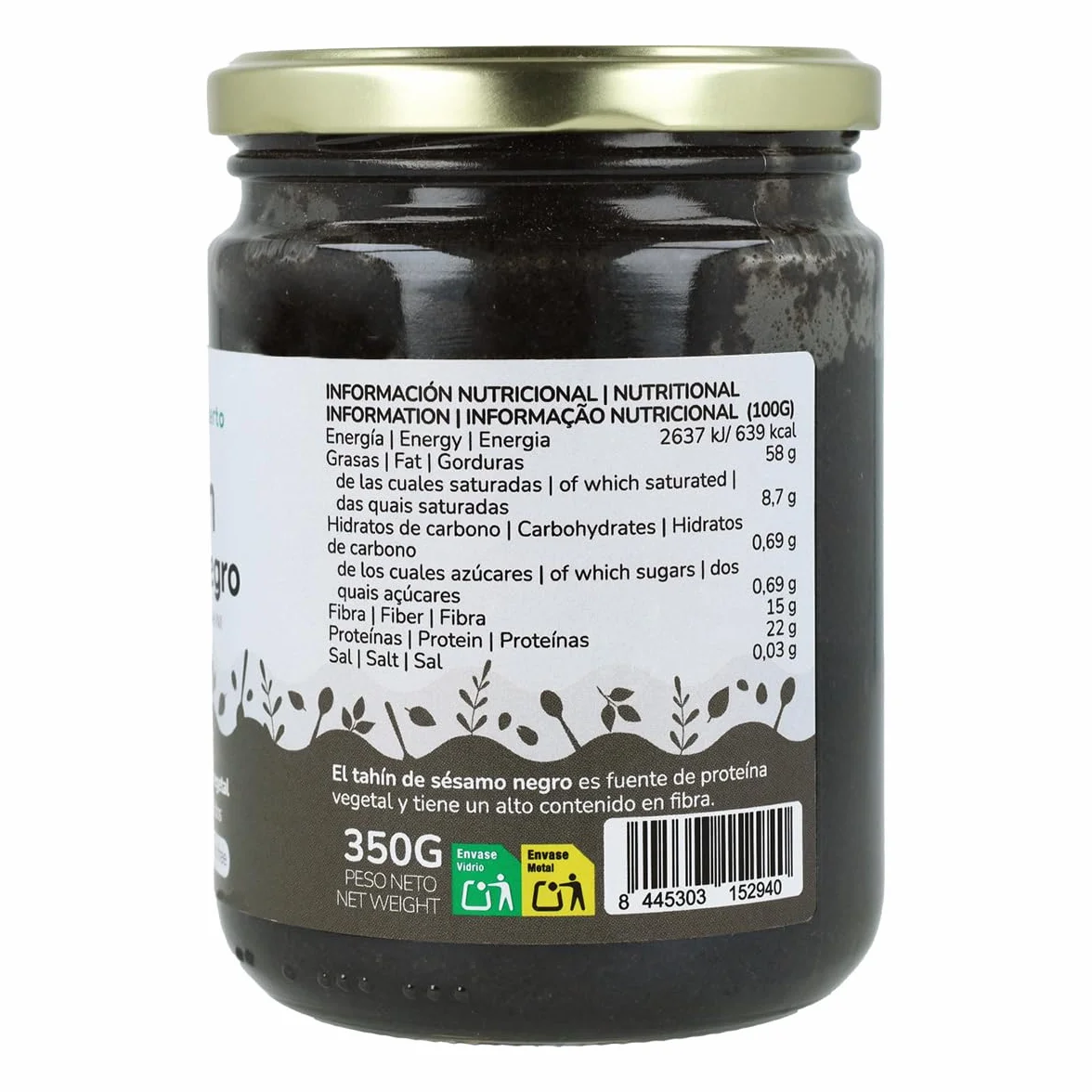Tahín Sésamo Negro ECO Planeta Huerto 350 g