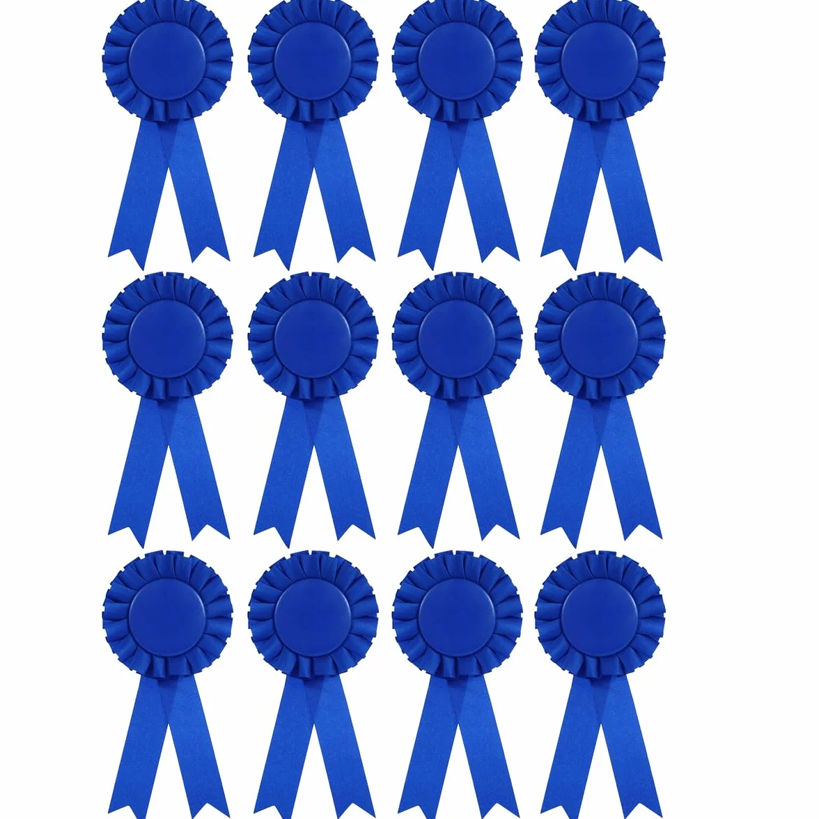 Paquete de 12 Medallas de Rosetas Azules para Eventos Deportivos, Aulas, Espectáculos de Talentos