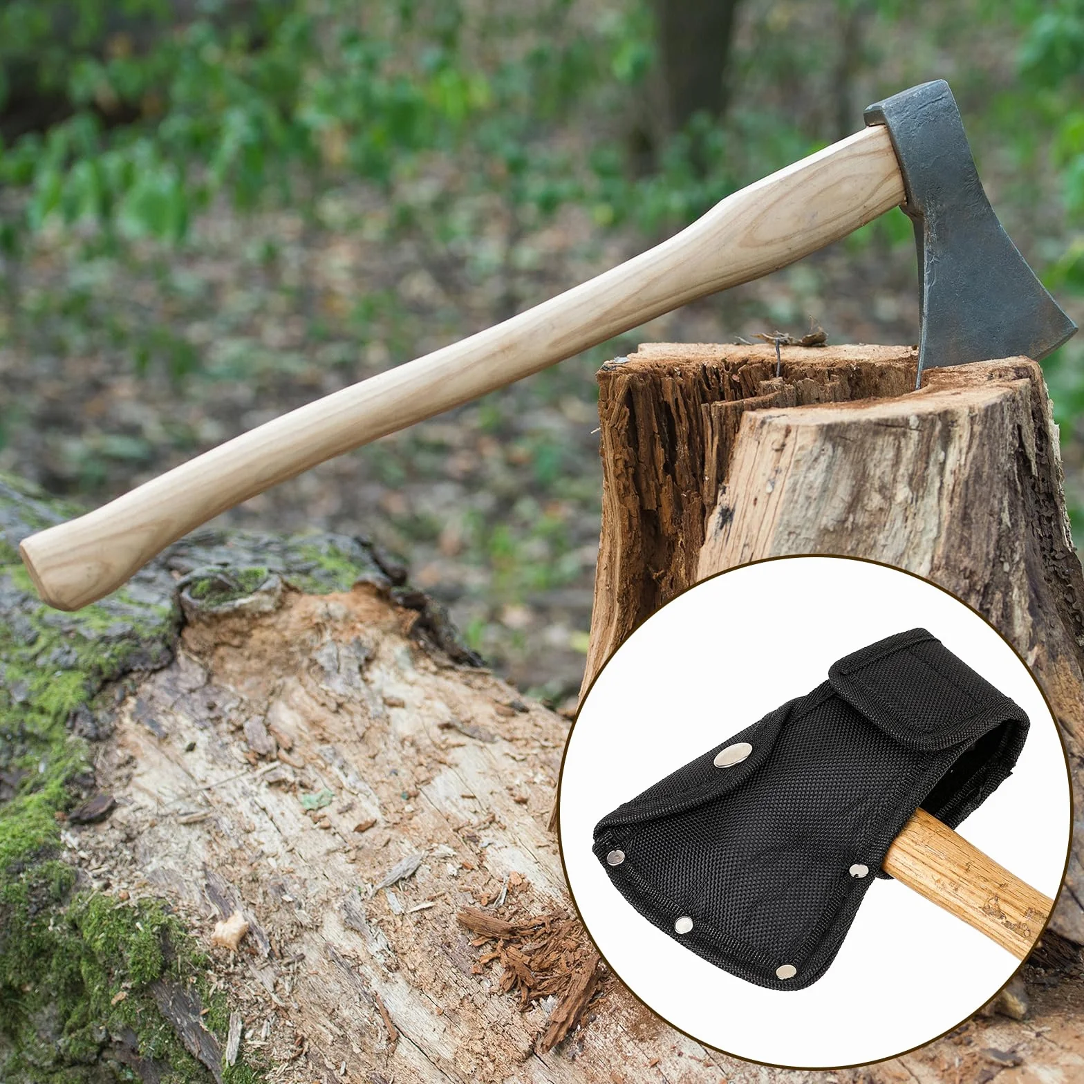 Molain Hatchet Sheath, Axe Head Cover for 1-1/4lb Axe, Double Snap Hatchet Blade Protector