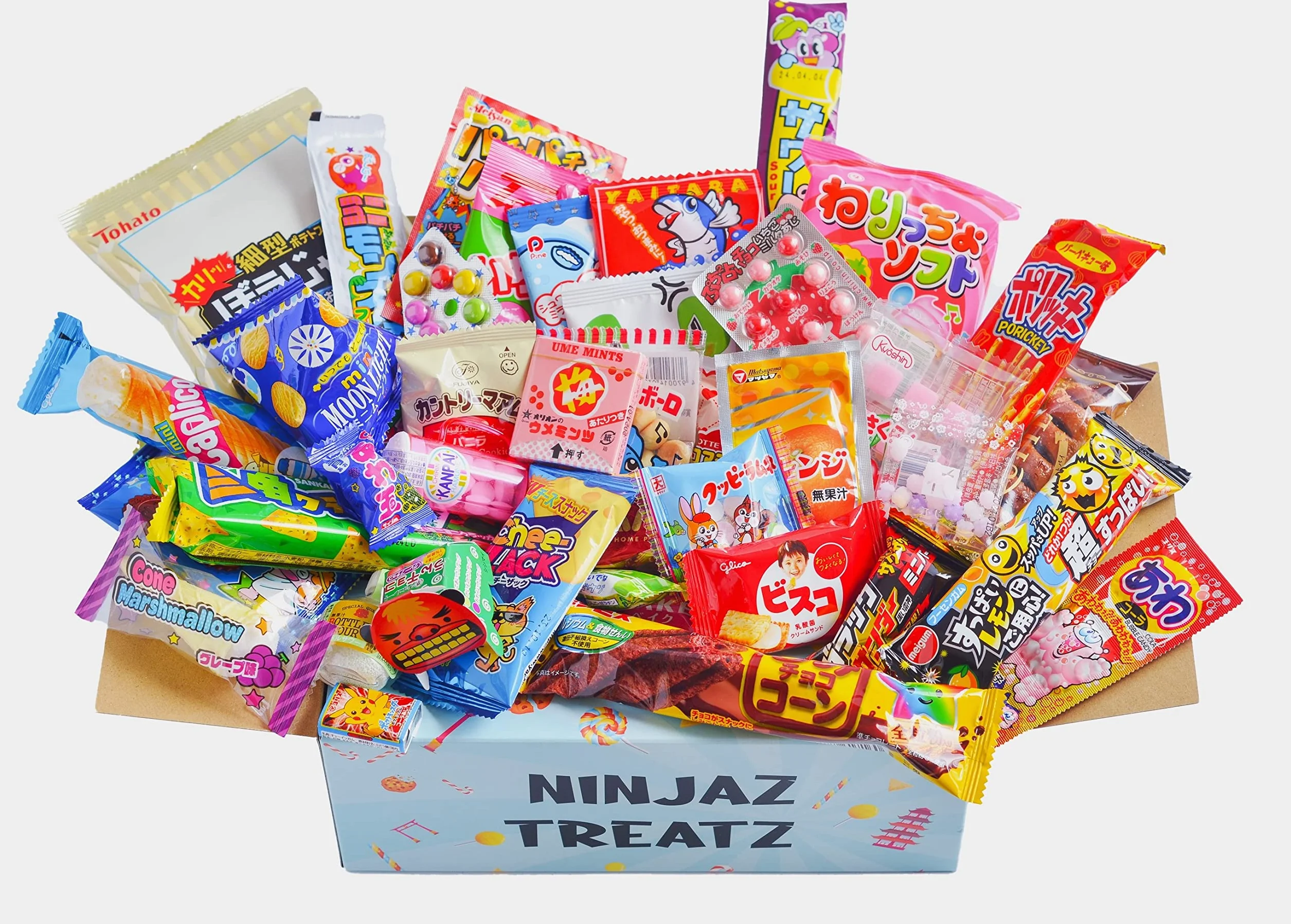 NINJAZ TREATZ 40 auténticos bocadillos y dulces japoneses caja de delicias dulces y saladas de Japón