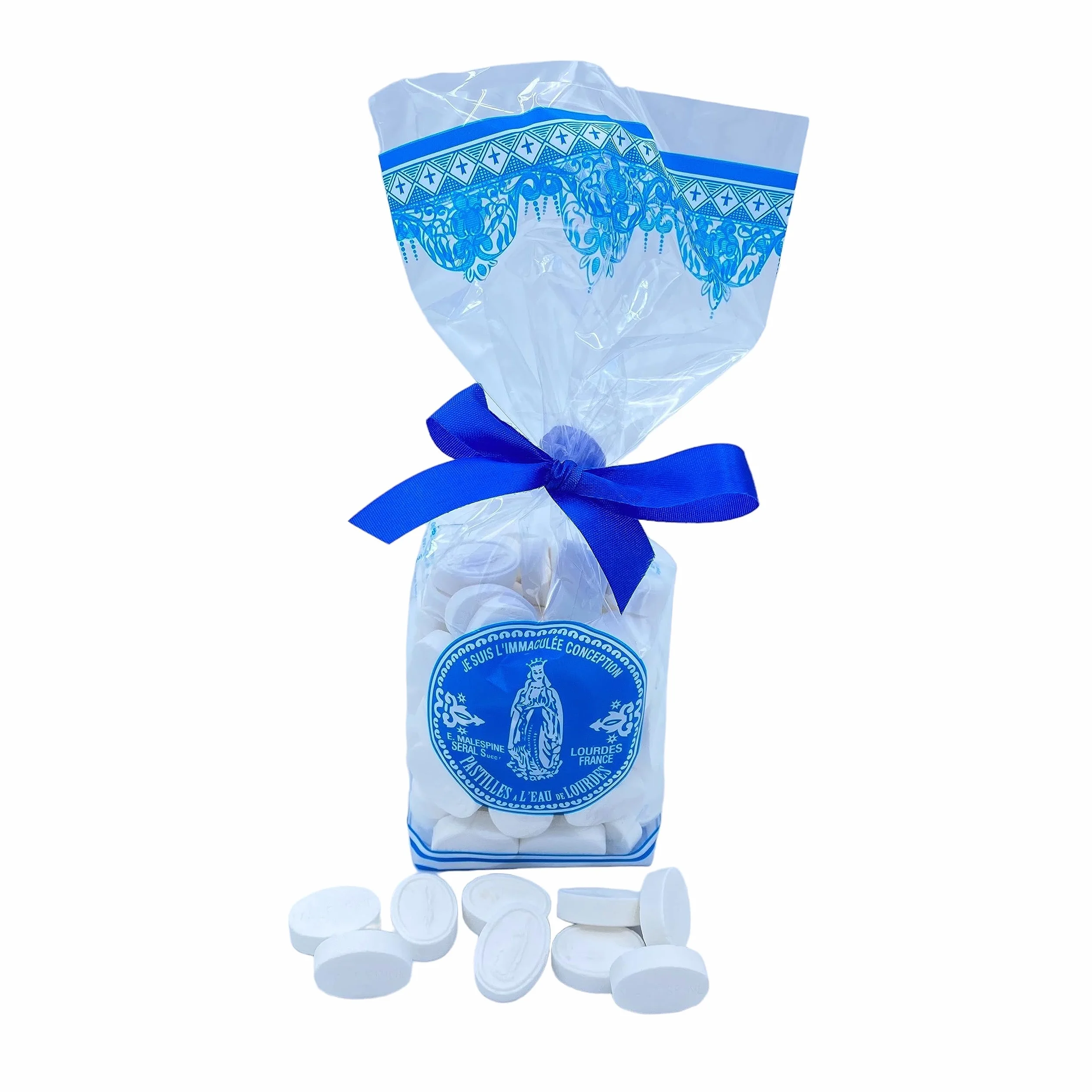 MALESPINE® – Pastillas de agua de Lourdes sabor limón en bolsa de recuerdo 300 g