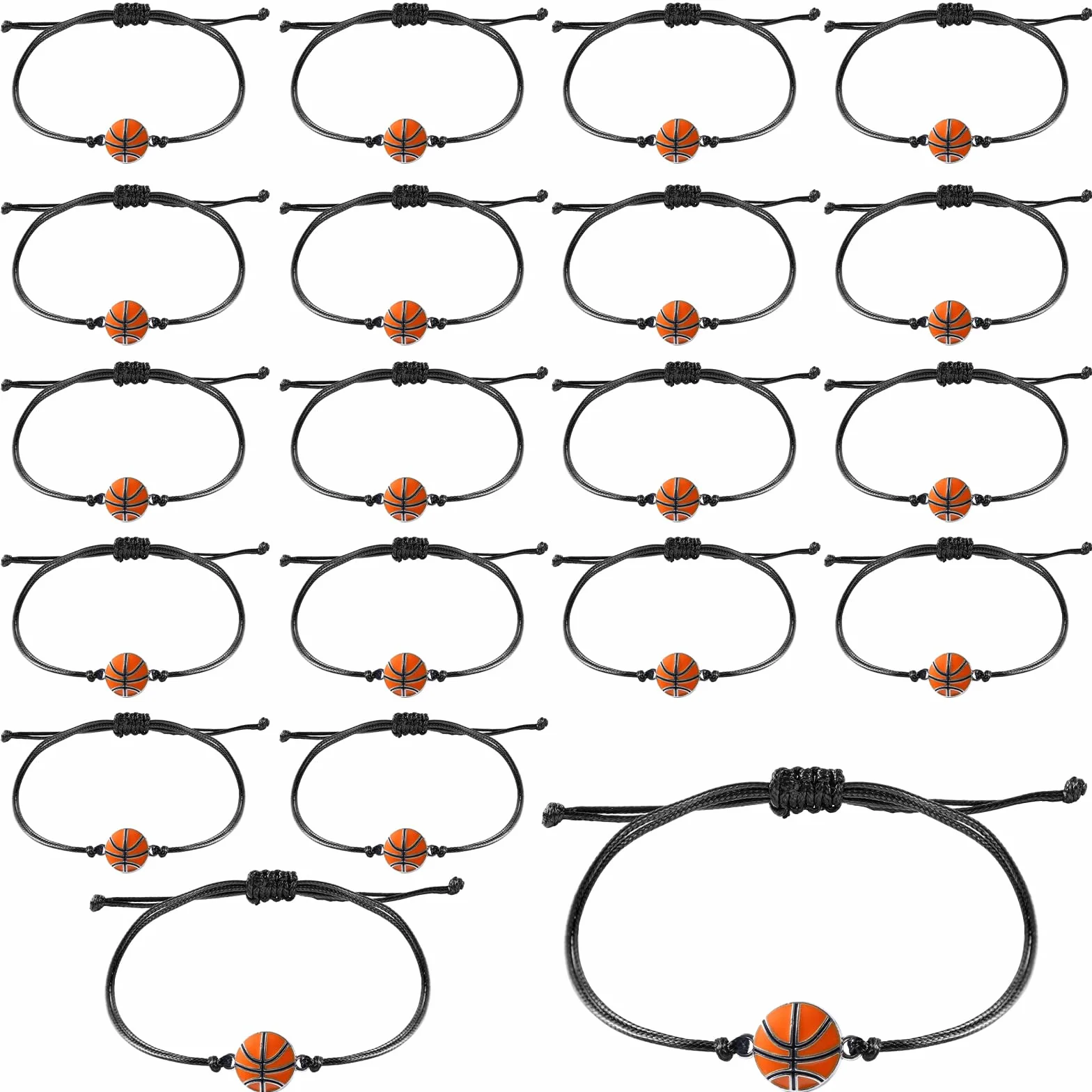 Pulseras Deportivas Ajustables con Dijes Mikovivi 20uds para Regalos Fiesta - Baloncesto
