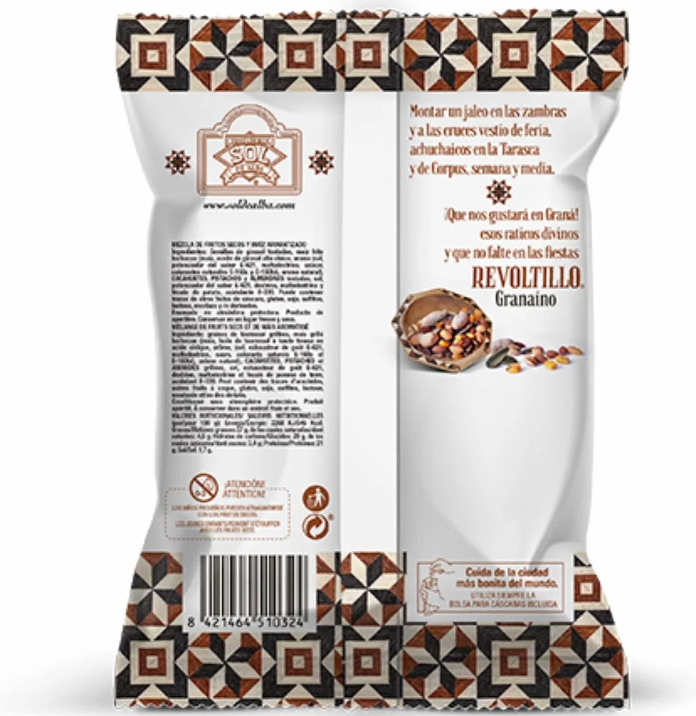 Revoltillo Granaino | Expositor 10 Bolsas de 120g con Pistachos, Pipas, Cacachuetes, Almendras y Kikos