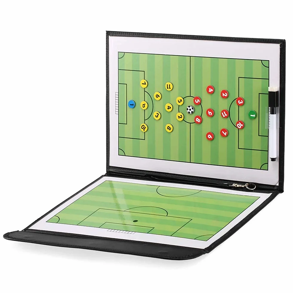 Tablero de Táctica Magnética de Fútbol Plegable con Marcador de Jugadores