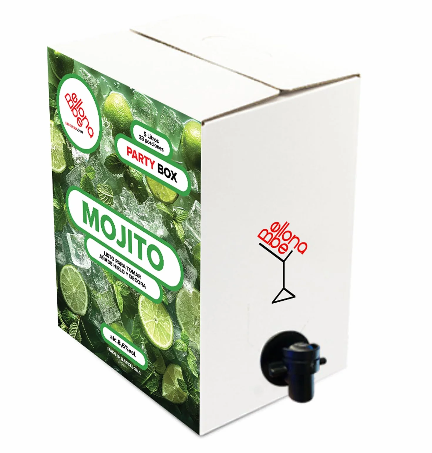 BEBELONA MOJITO Cóctel Alcohólico Listo para Servir 5 LTR