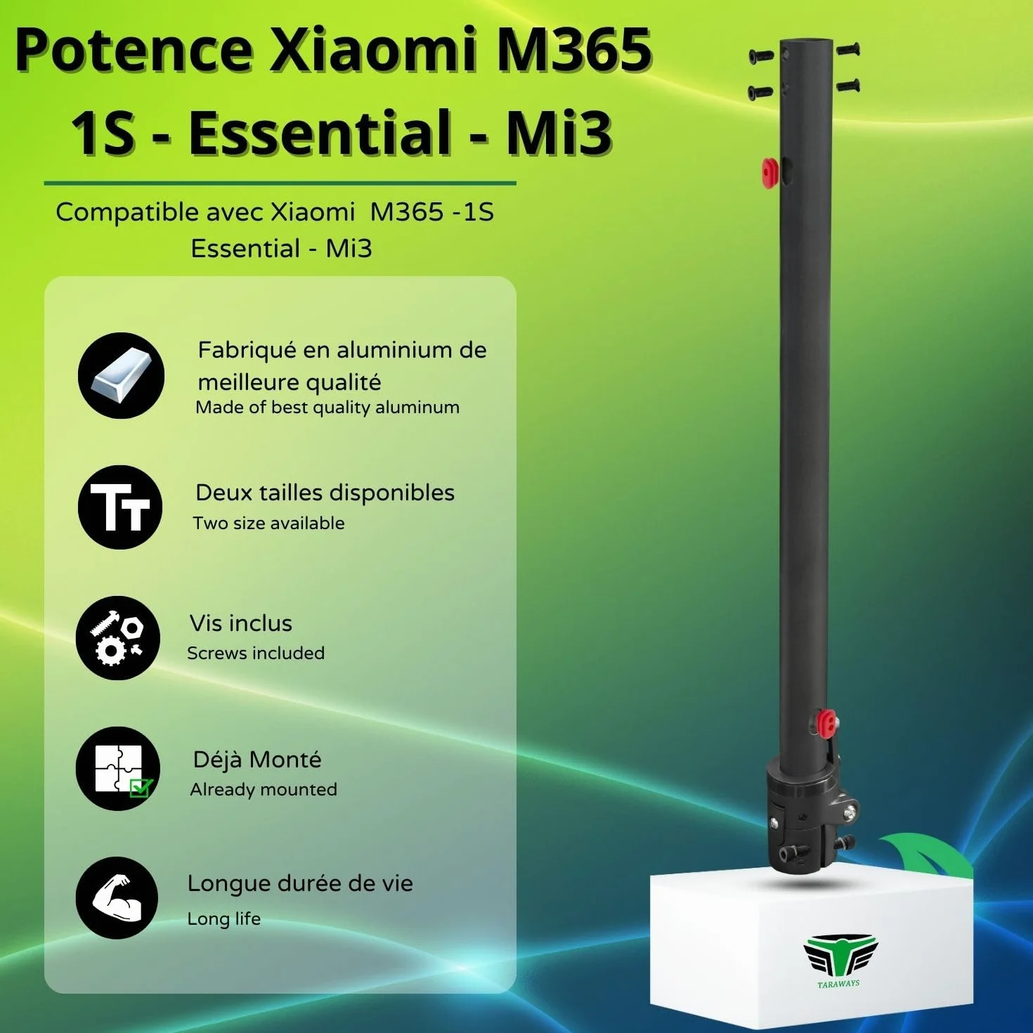 Xiaomi M365 1S Essential mi3 660 mm Potencia completa para patinete