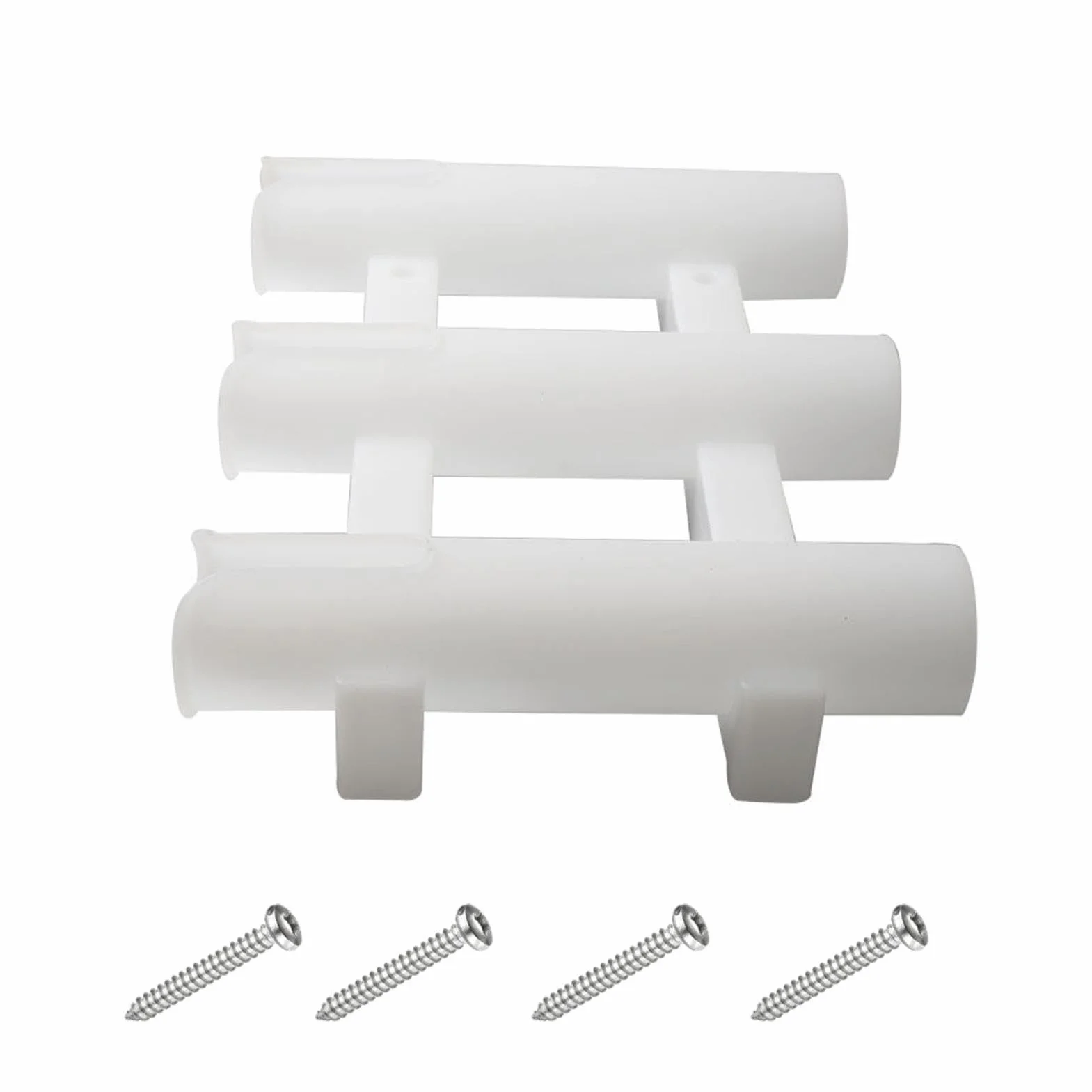 Soportes para cañas de pescar 3 tubos, tubo de almacenamiento con 4 tornillos de montaje