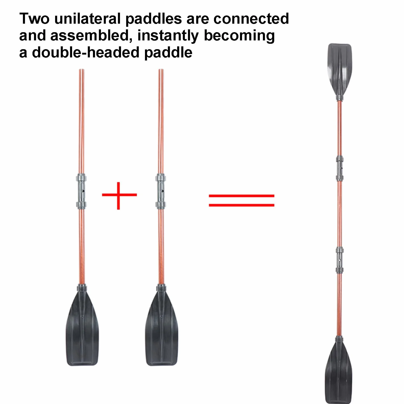 Kayak Paddle Aluminio PP Blade Remo Doble Paleta Separable Antideslizante