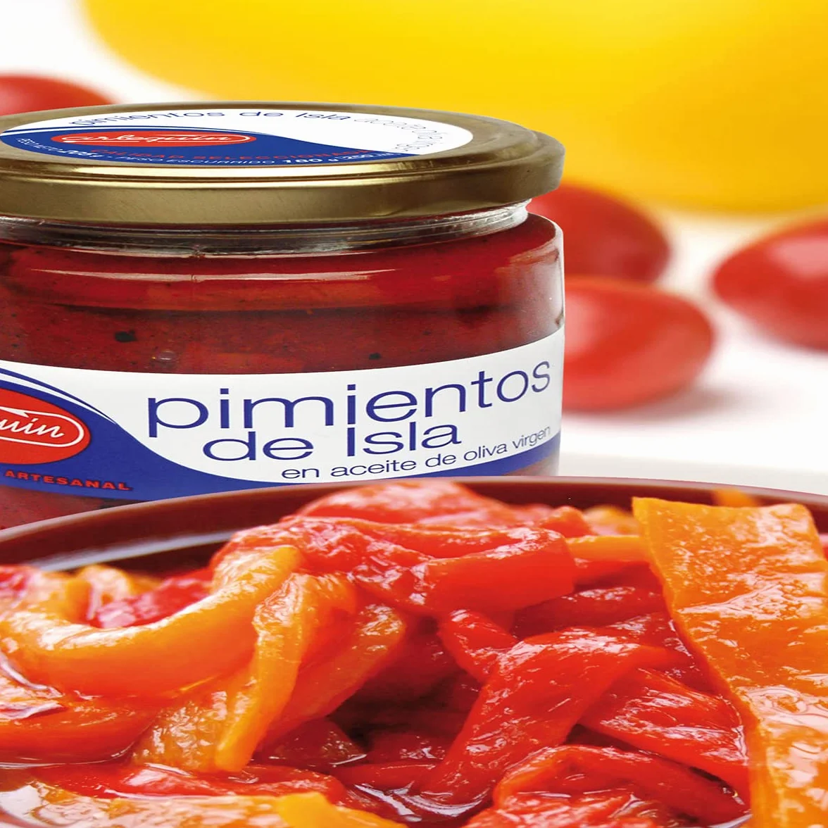 ARLEQUIN Pimientos de Isla, Asados al Horno de Leña, Pack de 4 Tarros de 220 grs (880 grs)