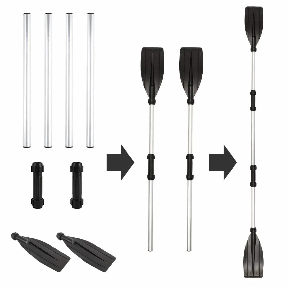 Remo Doble para Kayak, Aleación de Aluminio, Longitud Ajustable, Desmontable