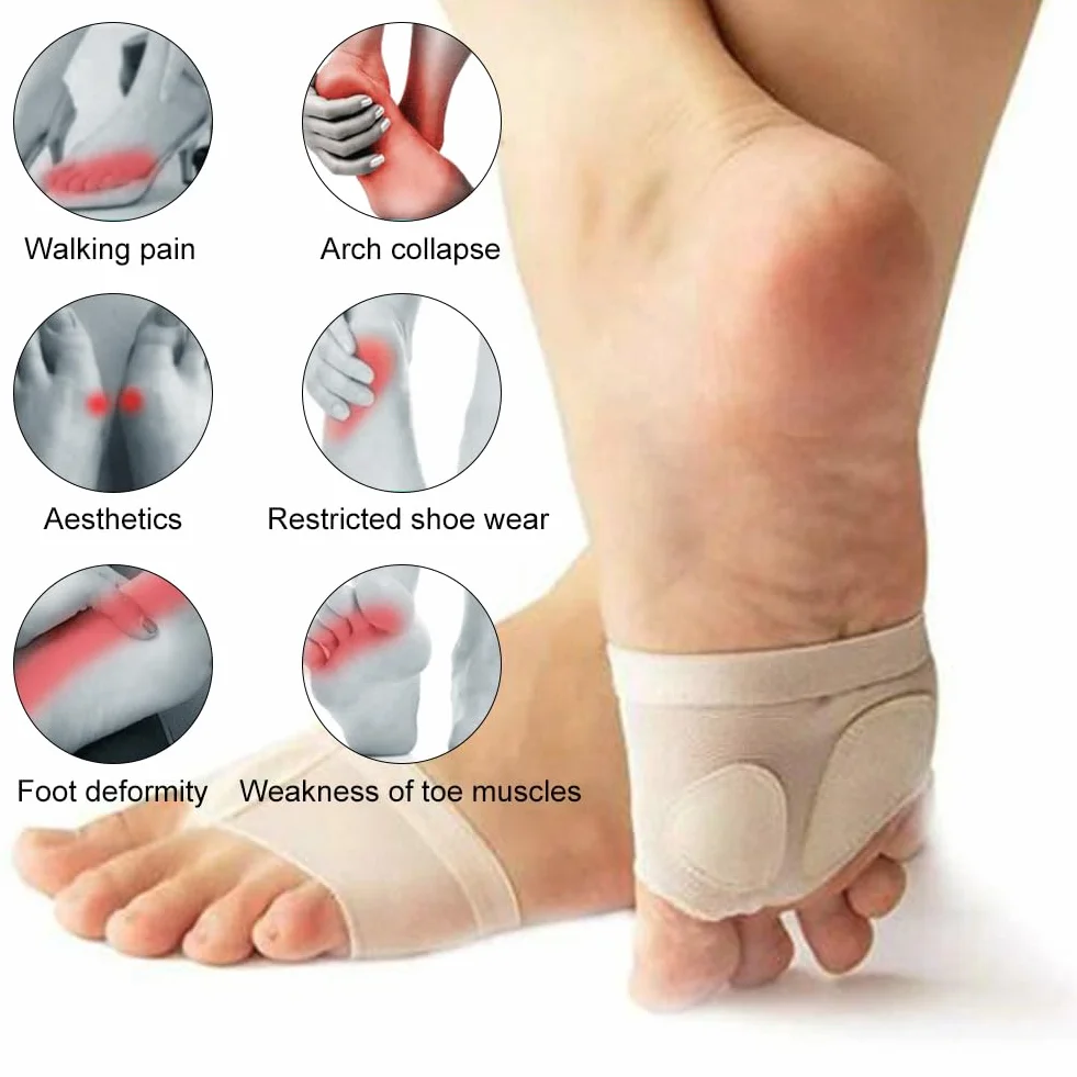 Almohadillas para Danza Transpirables Antideslizantes 2 Pares Tangas de Pie Ballet Calcetines Apoyo Dedo