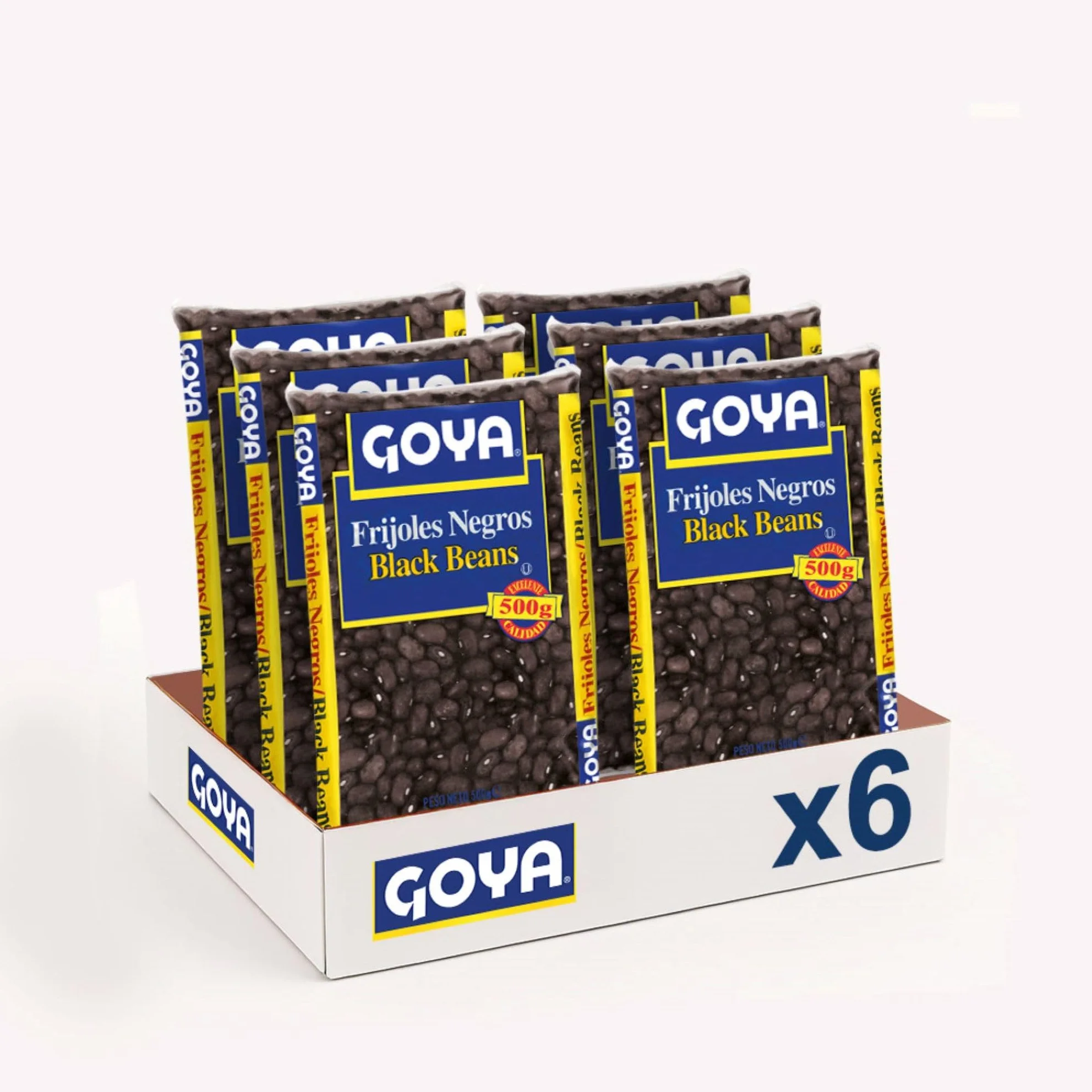 Goya Frijoles Negros 6x500 gr, Listos para Cocinar, Alto en Proteína Vegetal, Cremosos y Tiernos, Ideales para Platos Caribeños