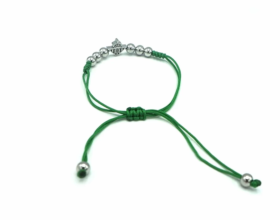 Pulsera Oficial Real Betis acero y macramé