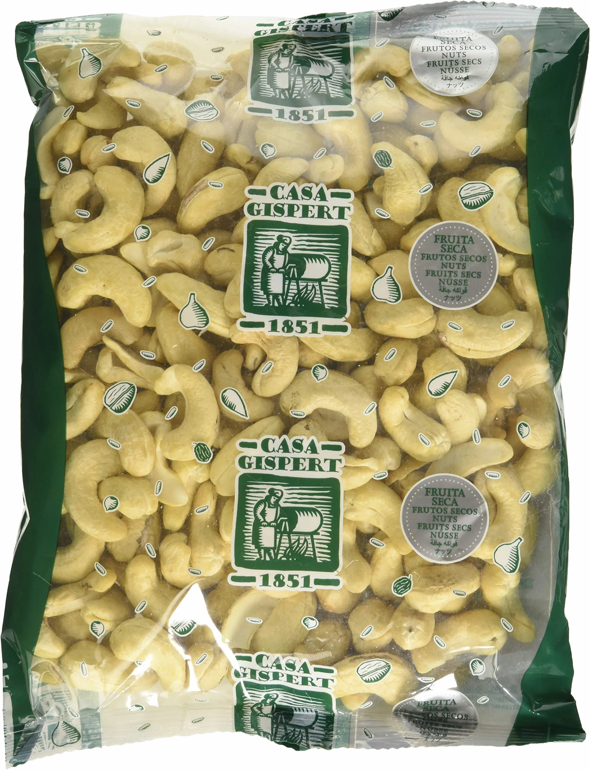 Casa Gispert - Anacardos Frutos Secos - Sin Gluten, Vegano (500g, Crudo)