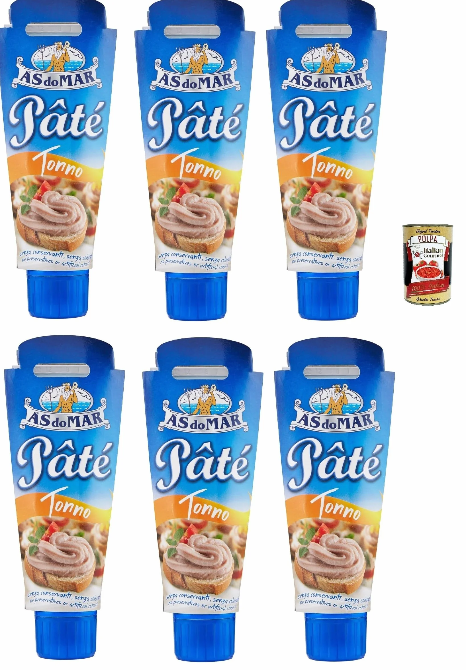 Italian Gourmet AS do MAR Patè Tonno Crema de atún 6 x 100 g untable + 400 g