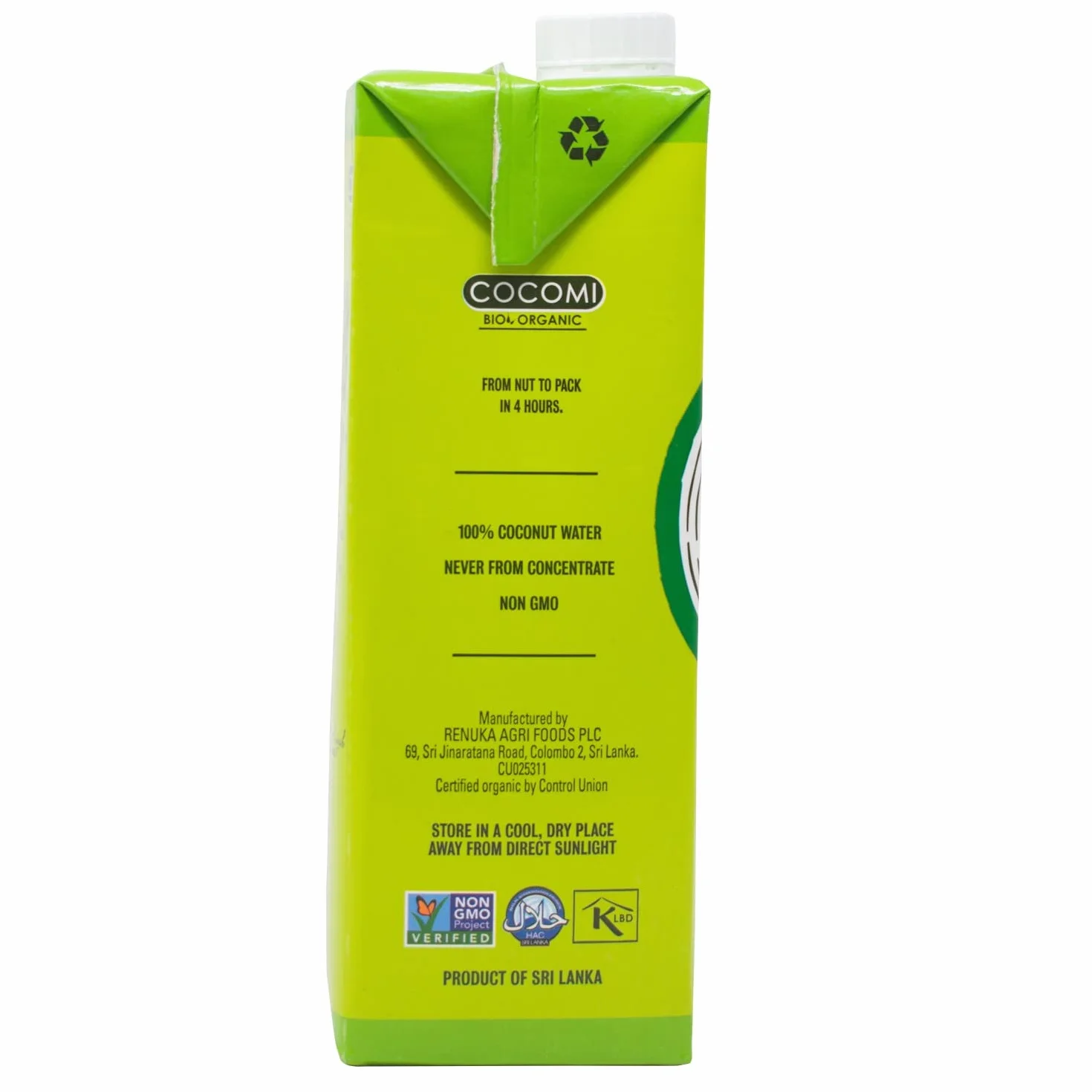Agua de coco 100% Bio 1L.