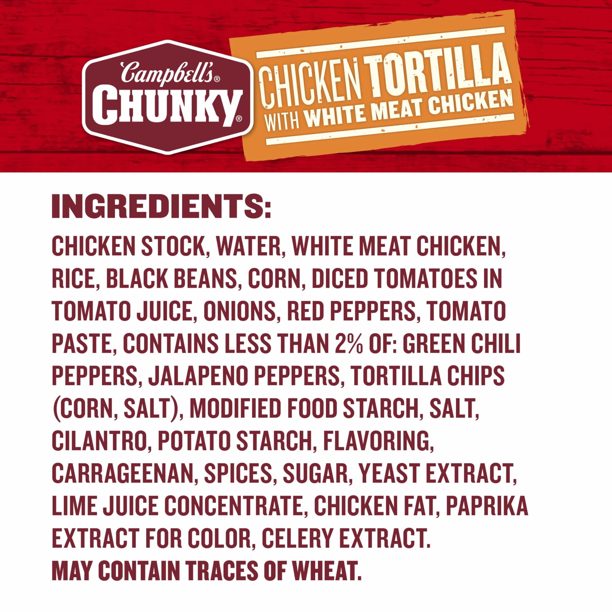 Campbell's Sopa de Tortilla de Pollo con Carne Blanca a la Parrilla, Lata 18.5 oz