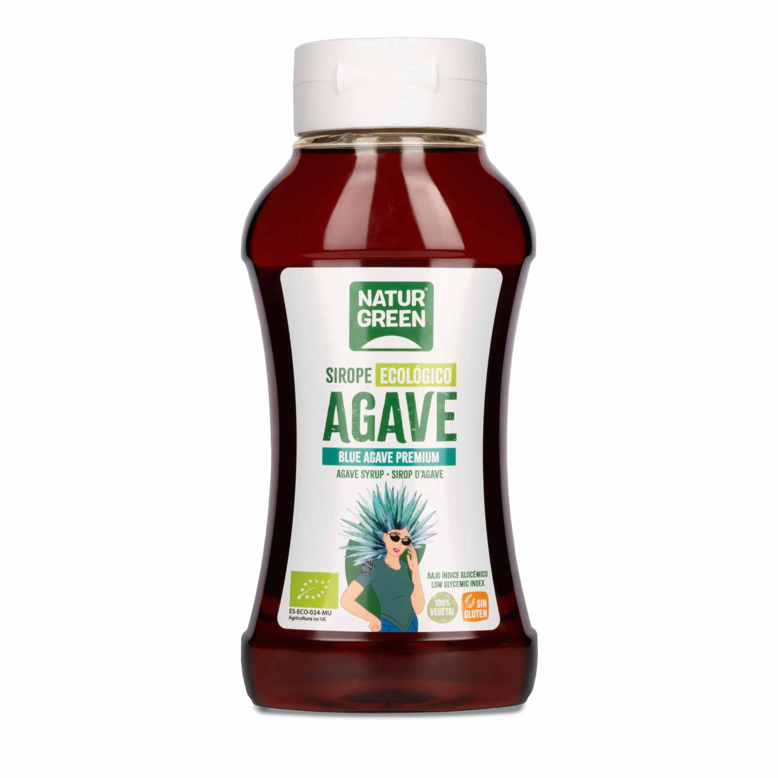 NaturGreen - Sirope Agave Bio, Endulzante Ecológico, Bajo Índice Glucémico, Apto para Ser Consumido Directamente - 500ml/690g