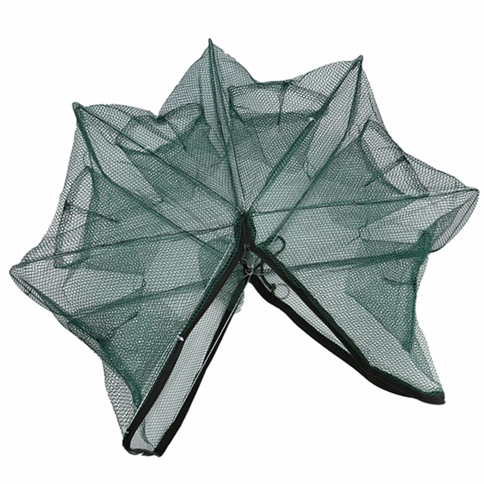 Red de Trampas para Cebo de Pesca Automática 6/12 Agujeros Nylon Plegable Jaula para Camarones Cangrejo
