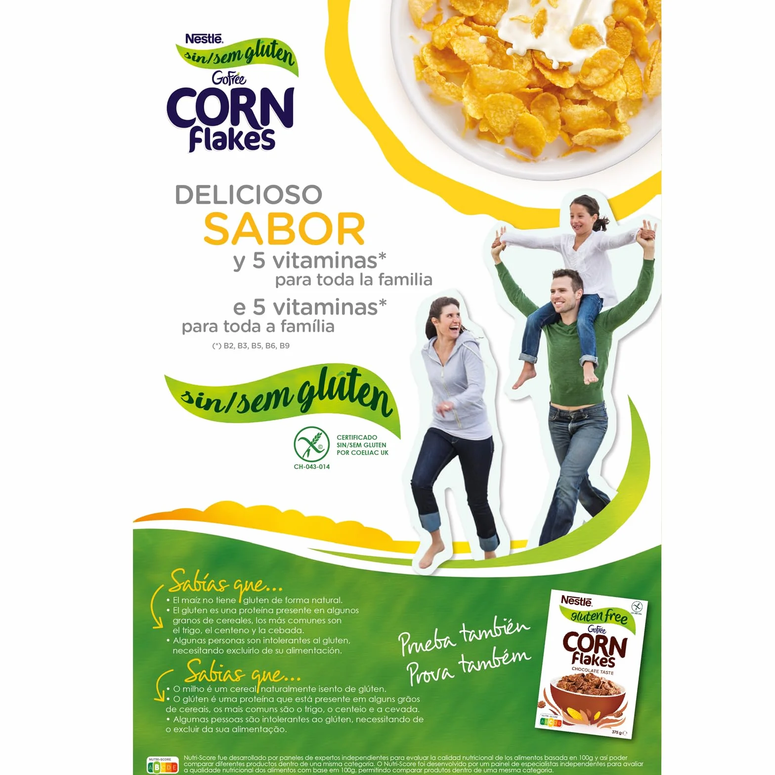 Cereales Nestlé Go Free - 1 paquete de 375 g