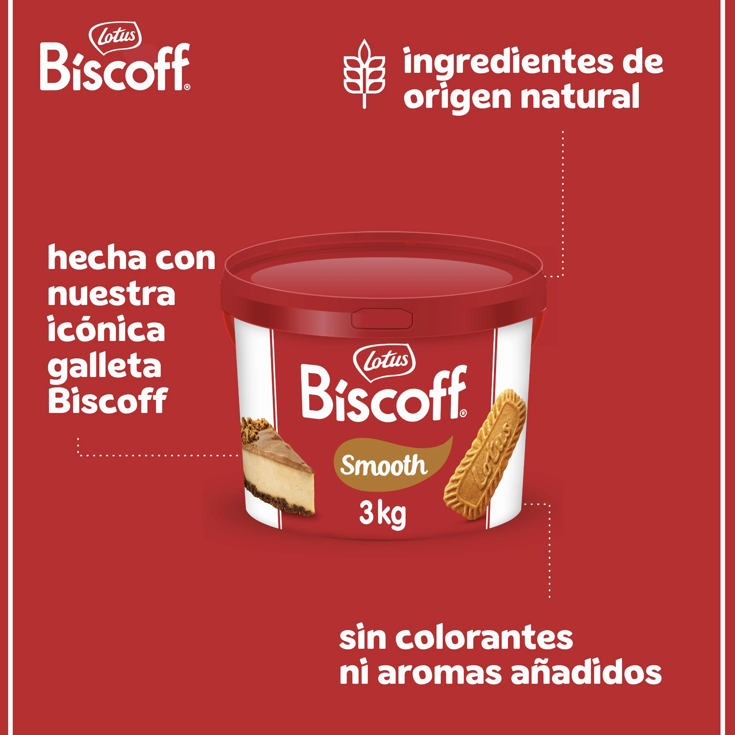 Lotus Biscoff | Crema para Untar | Cremoso | Sabor a Galleta Caramelizada | Vegano | Sin Frutos Secos | Sin Colorantes ni Aromas Añadidos | 3 kg