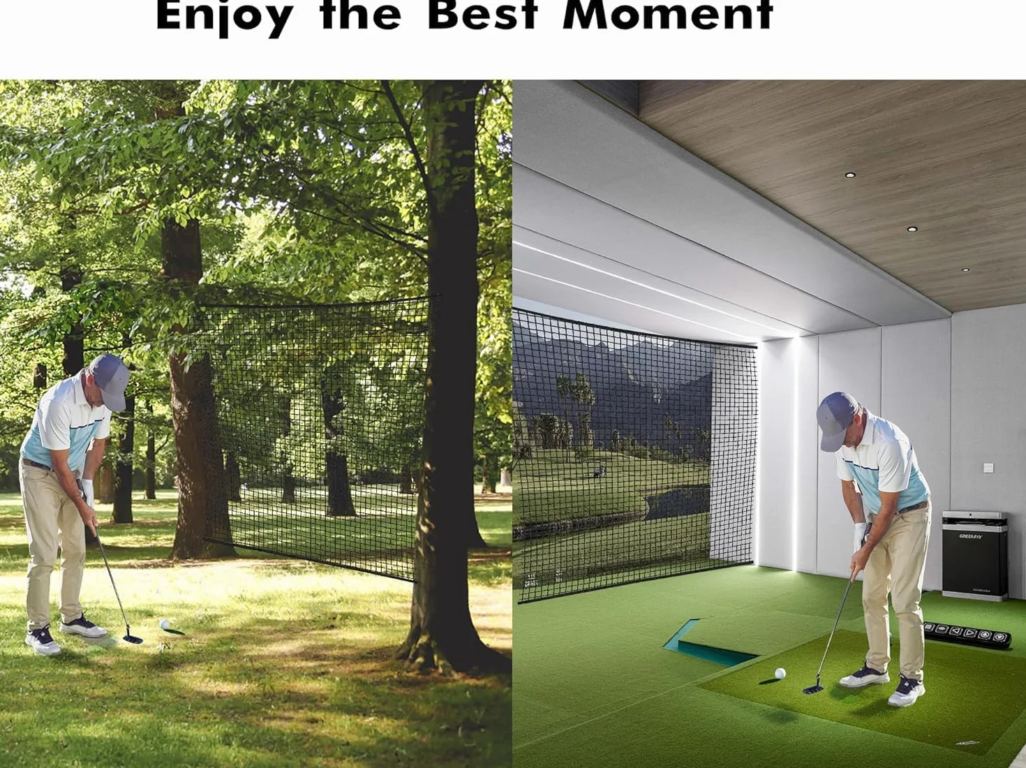 Red de Práctica de Golf 3x3M, Malla Cuadrada 2,5x2,5cm, con Bolsa de Transporte