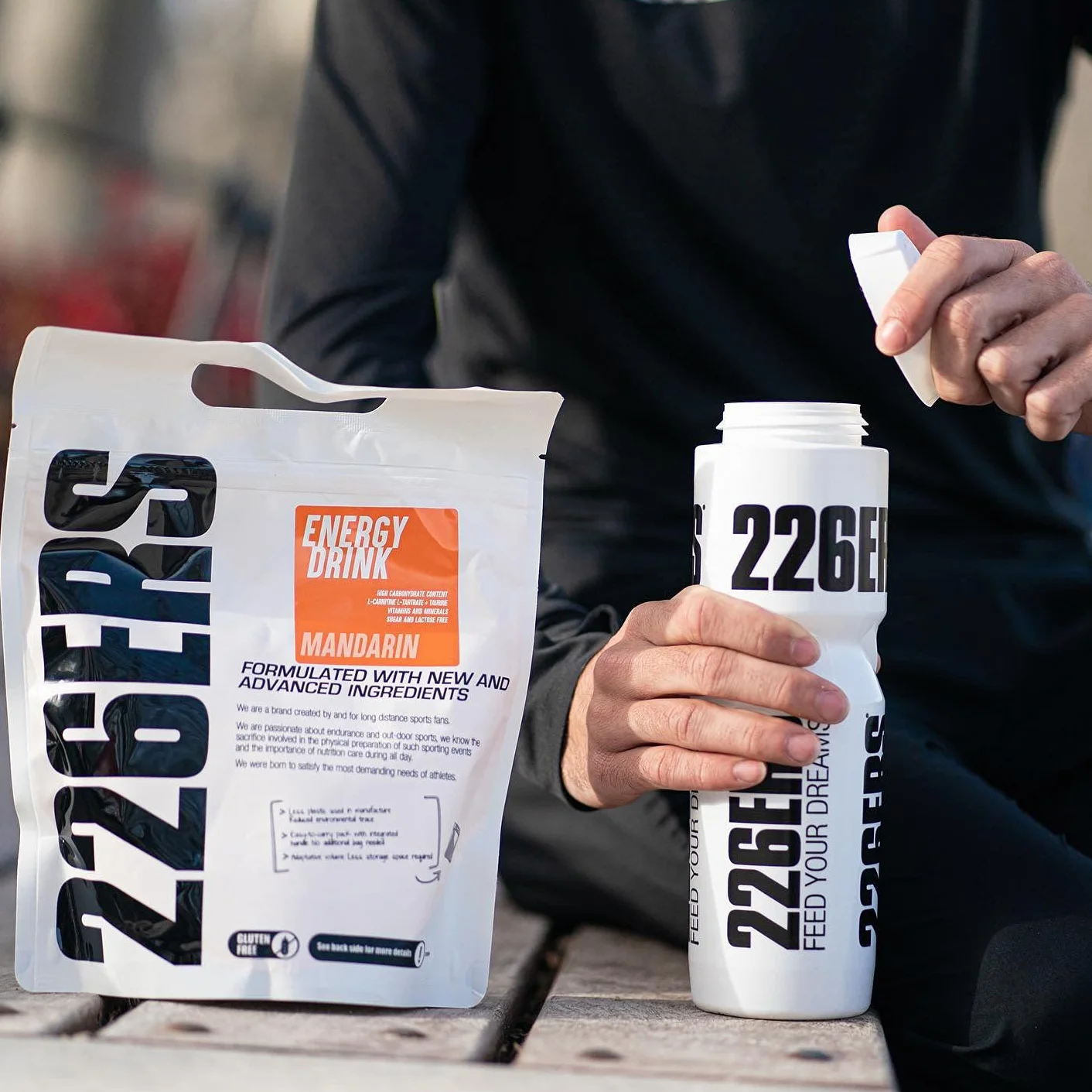 226ERS Energy Drink | Bebida Energética en Polvo con Amilopectina, Taurina y L-Carnitina, Sin Gluten y Sin Lactosa, Mandarina - 1 kg