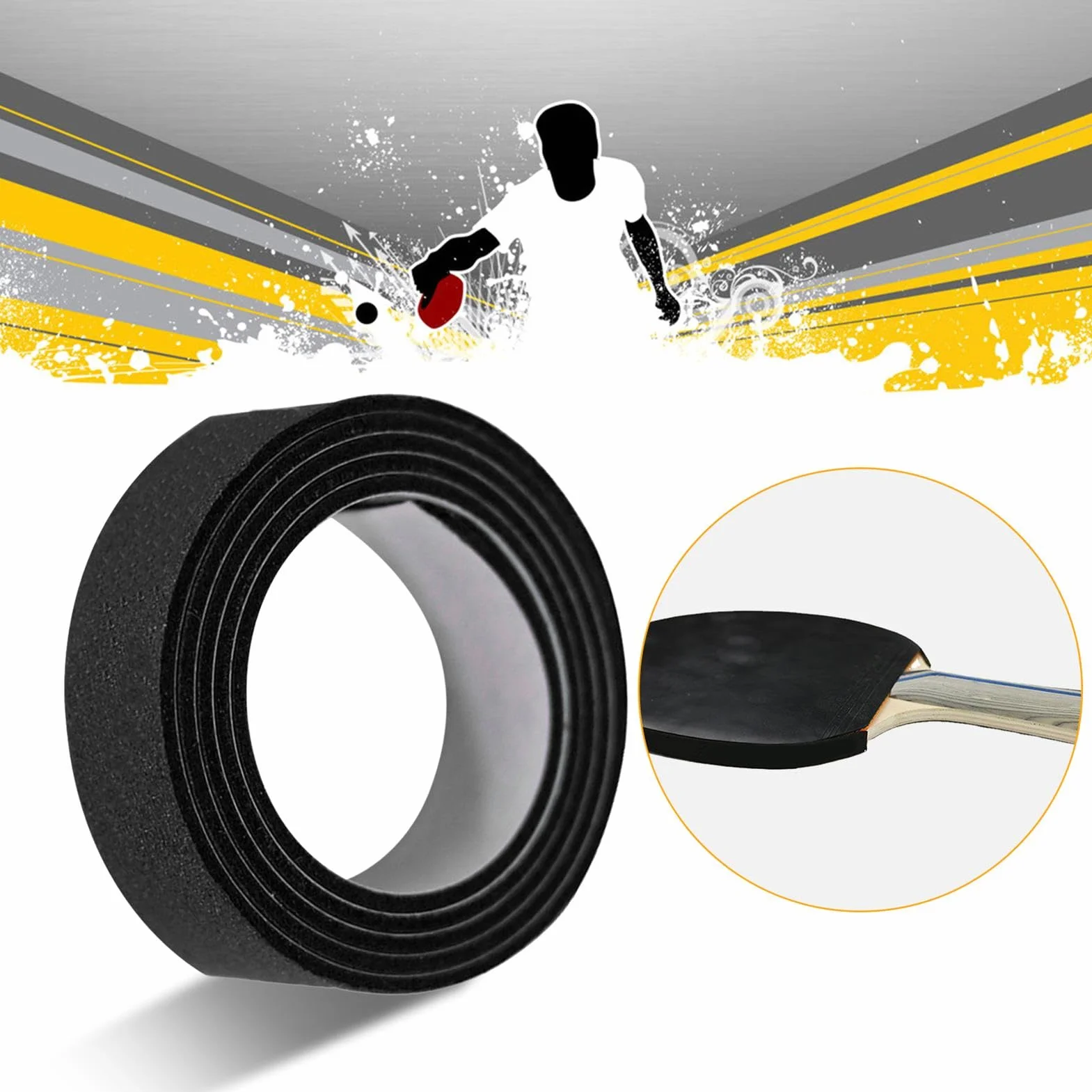Cinta protectora de borde de remo de ping pong, protector lateral anticolisión para raqueta de tenis de mesa
