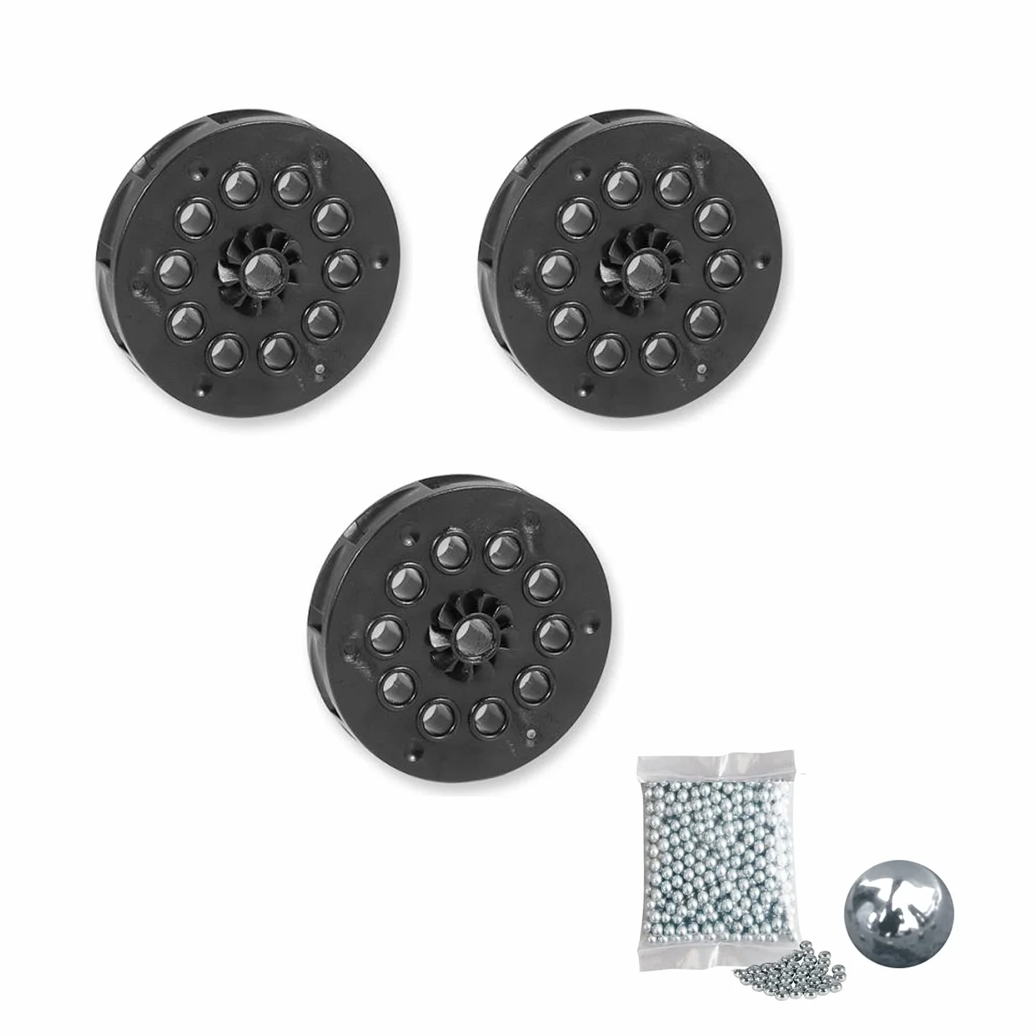 Cargador Umarex UX Tornado CO2 para Revólver de Balines 4,5mm + Bolas BB's Acero (3 Cargadores)