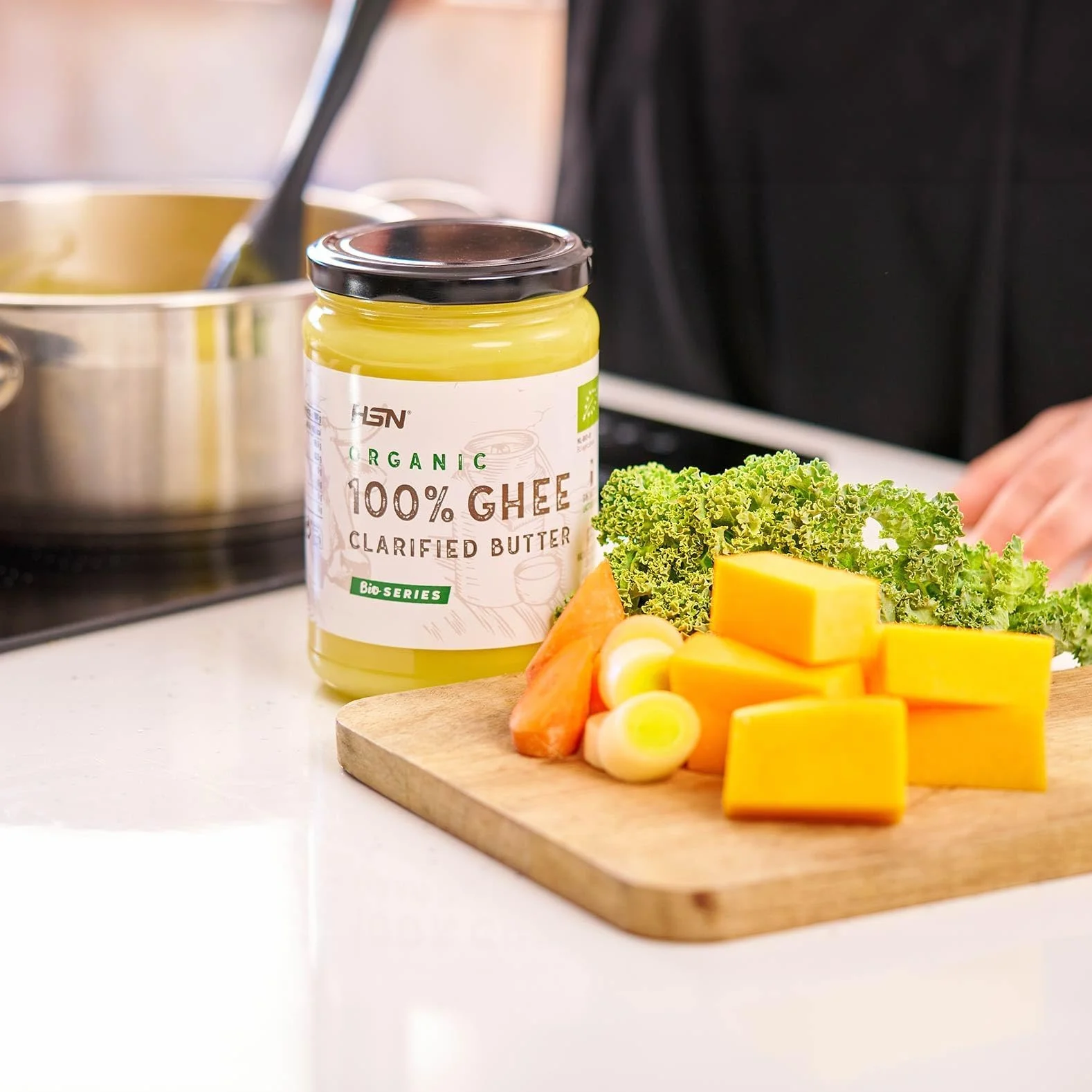 HSN Ghee Mantequilla Clarificada Orgánica Pack 2x500g Ecológico Libre de Lactosa