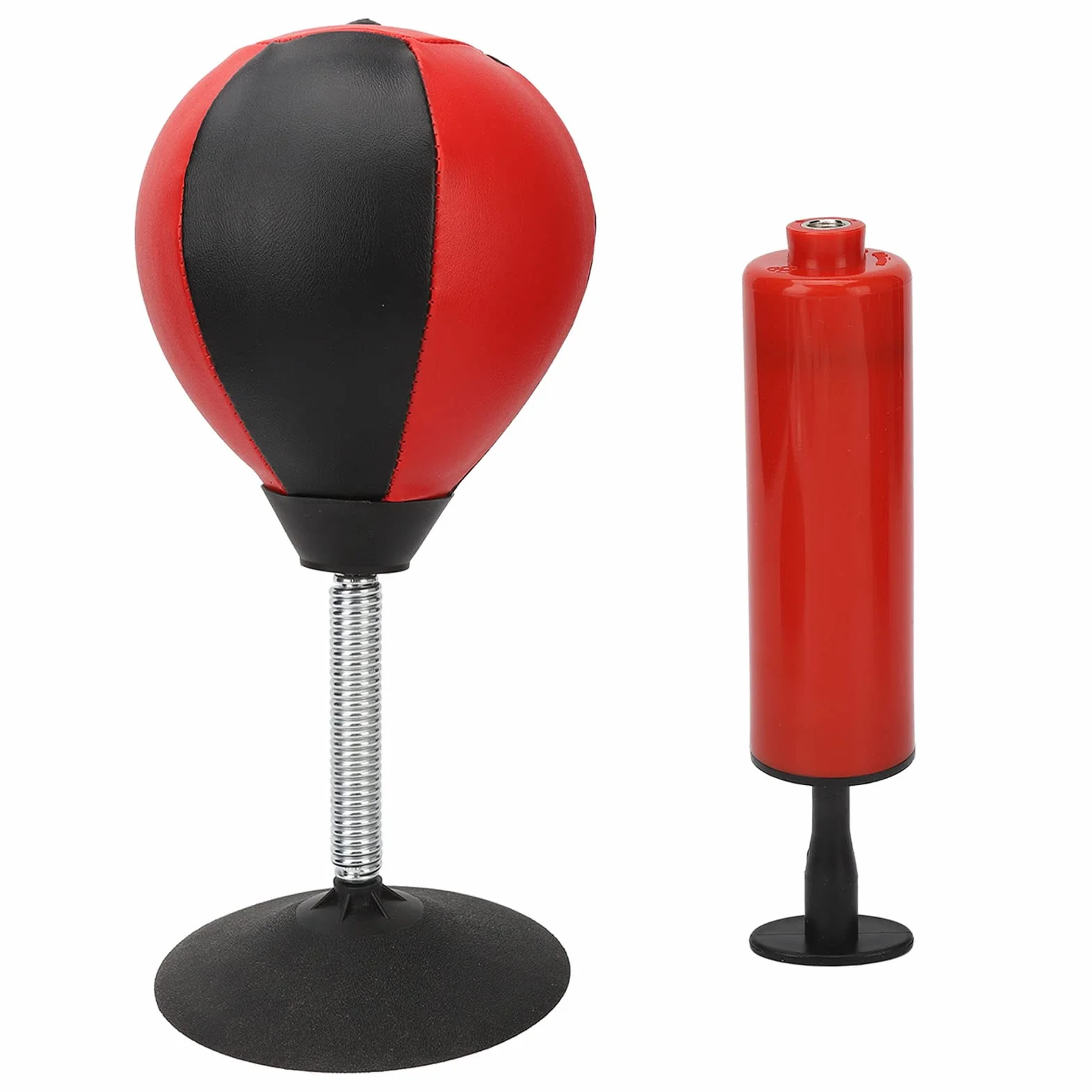 Bolsa de Boxeo de Escritorio con Ventosa Grande, Equipo Anti-Estrés, Negro Rojizo