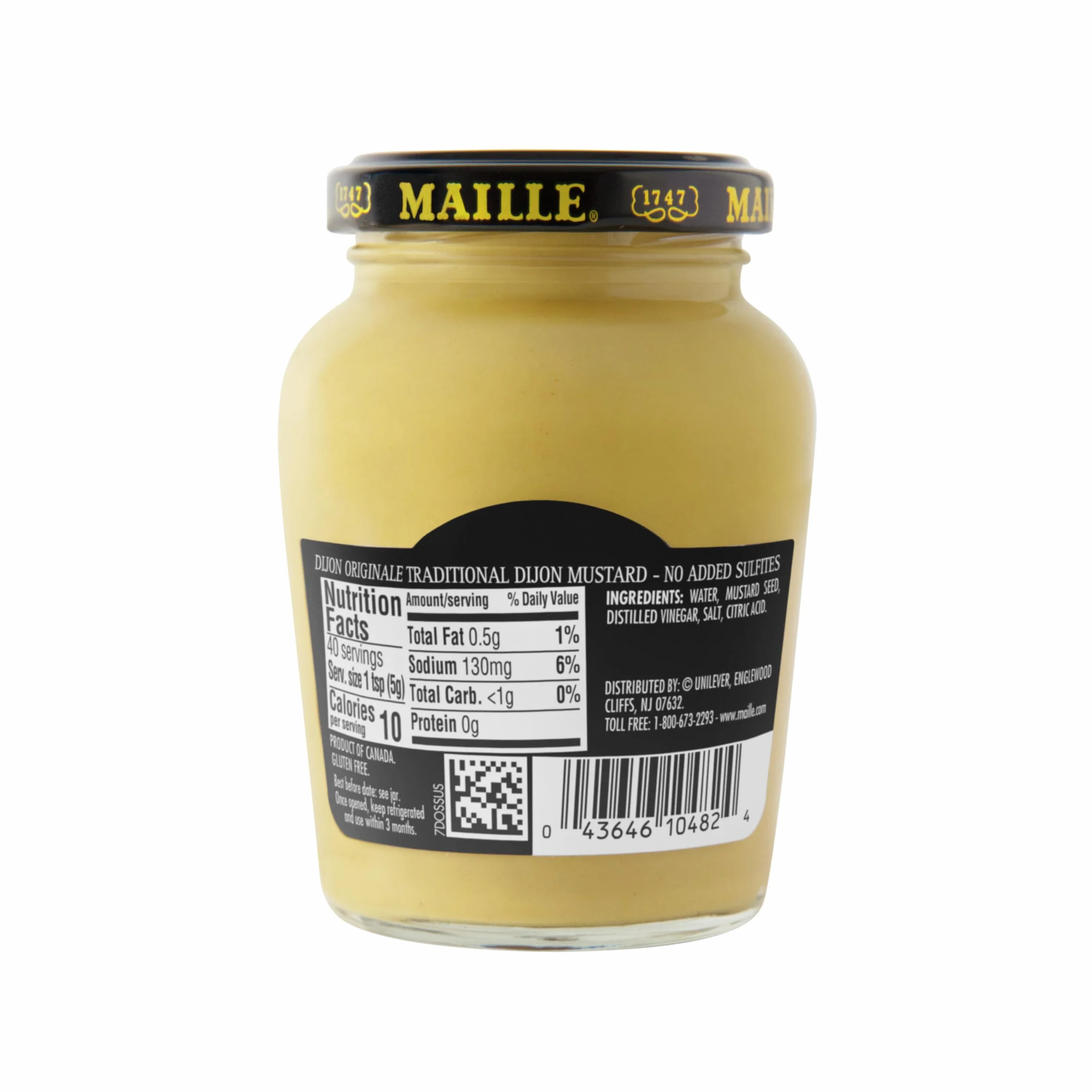 Maille Mostaza, Dijon Originale sin sulfitos añadidos, 7.5 onzas, 6 unidades (el embalaje puede variar)