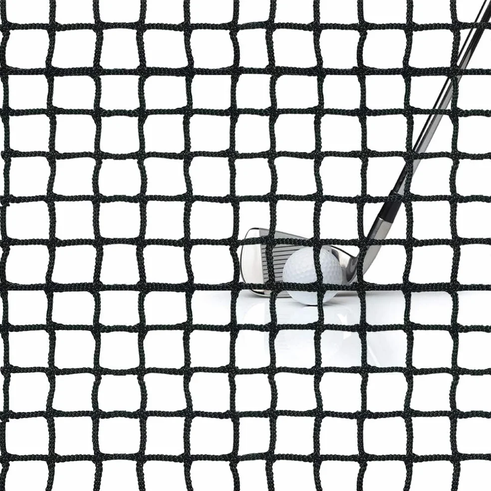 Jaula de Golf 3x3x3M Malla 2.5x2.5cm Poliéster Negro para Entrenamiento de Golf
