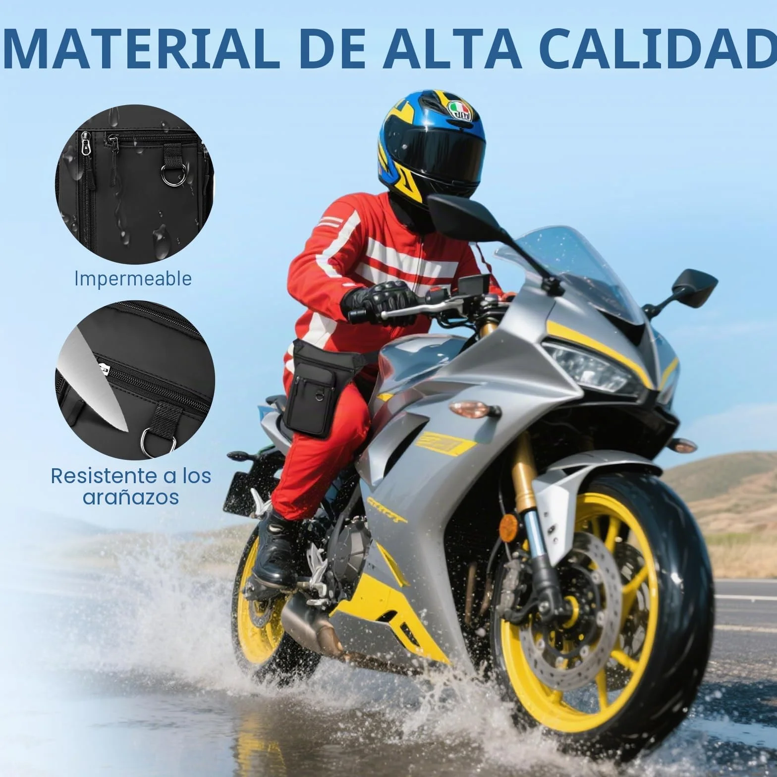 Flintronic Bolsa Pierna Moto Impermeable Tactico Riñonera Deportiva Multifunción con Correas Ajustables