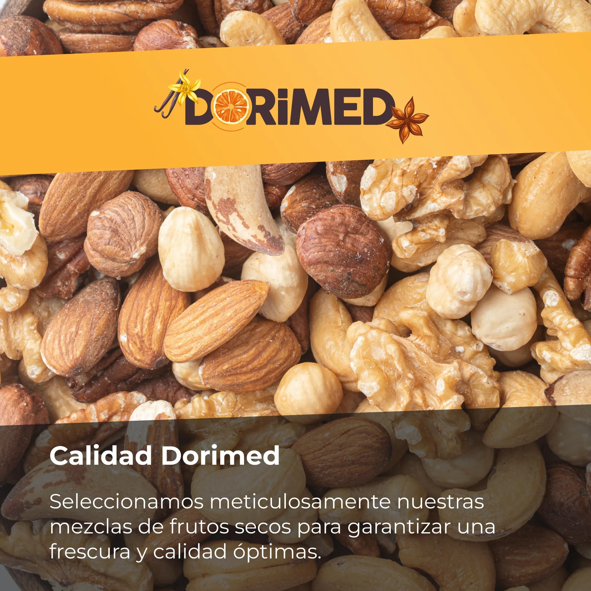 Mezcla frutos secos 1 Kg Almendras Avellanas Anacardos Pecanas Nueces Brasil Naturales Vegano No GMO Dorimed