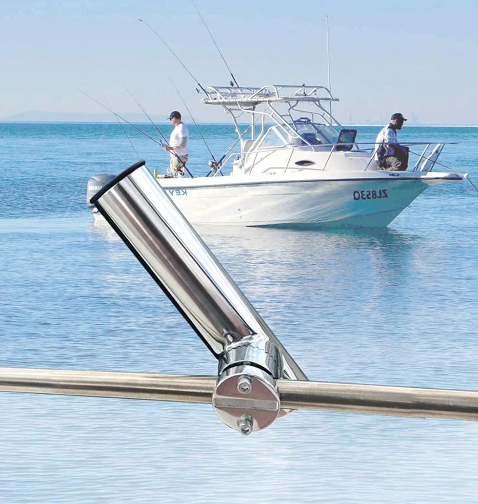 Geloo Soporte de caña de pescar de acero inoxidable marino ajustable 22-26 mm para barcos yates