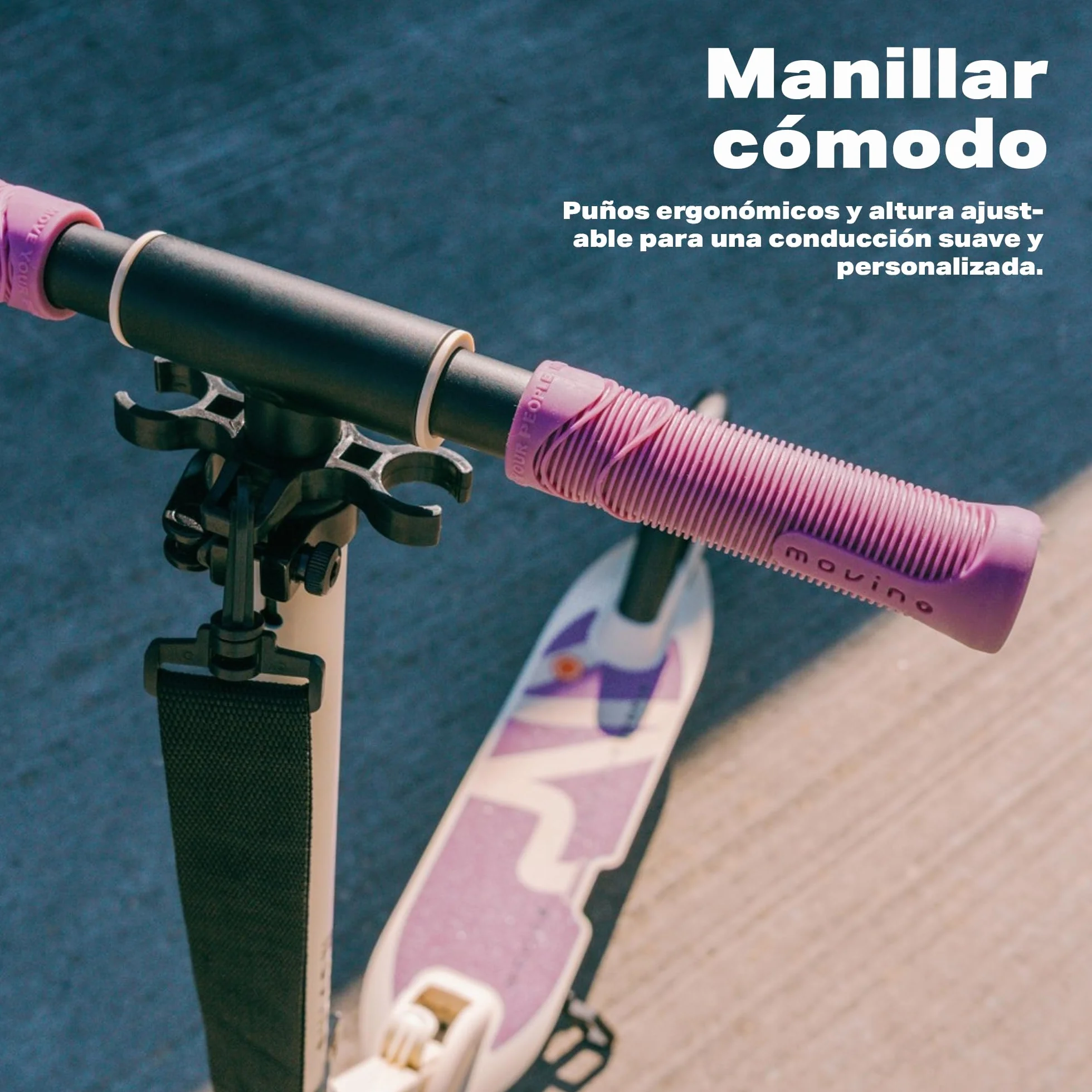 Movino Patinete Plegable Urbano para Niños Adultos Adolescentes hasta 100 kg Ruedas LED 180 mm Manillar Ajustable