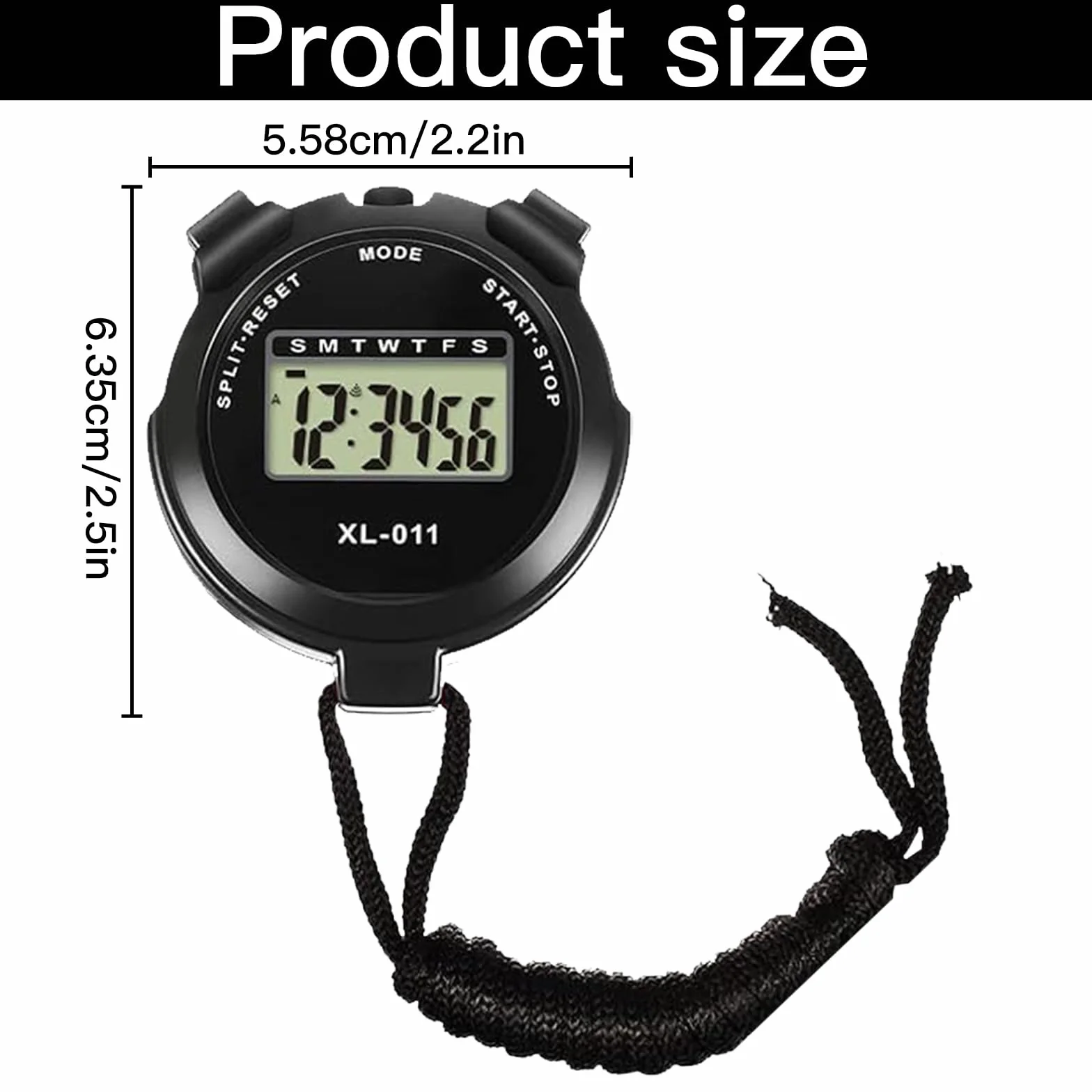Cronómetro Deportivo Digital Profesional 3 Piezas, Cronógrafo de Mano Reloj para Fútbol Correr Natación