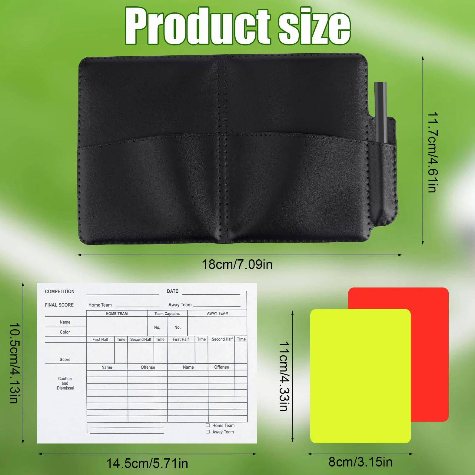 Gosknor Tarjetas Advertencia Rojas y Amarillas con Estuche Cuero para Voleibol Fútbol Béisbol Rugby Kit Entrenadores