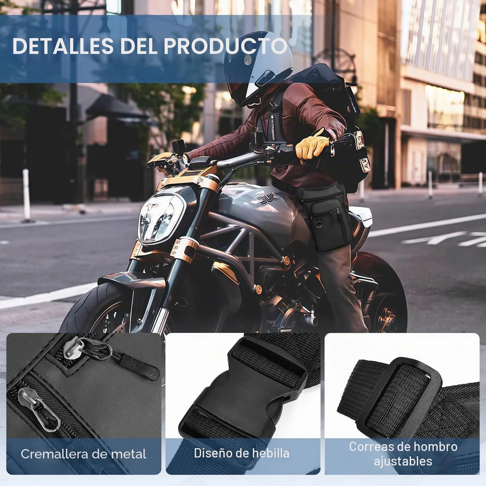 Flintronic Bolsa Pierna Moto Impermeable Tactico Riñonera Deportiva Multifunción con Correas Ajustables