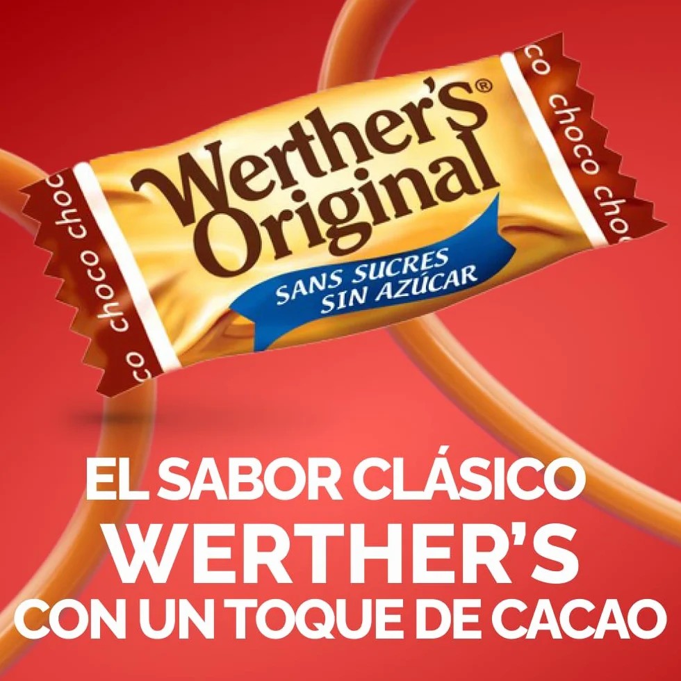 Werther's Original Caramelos Toffee de Mantequilla y Nata con Sabor a Chocolate Sin Azúcar - Bolsa de 1 kg - Sin Gluten y Aptos para Vegetarianos y Diabéticos - Para Compartir y Regalar