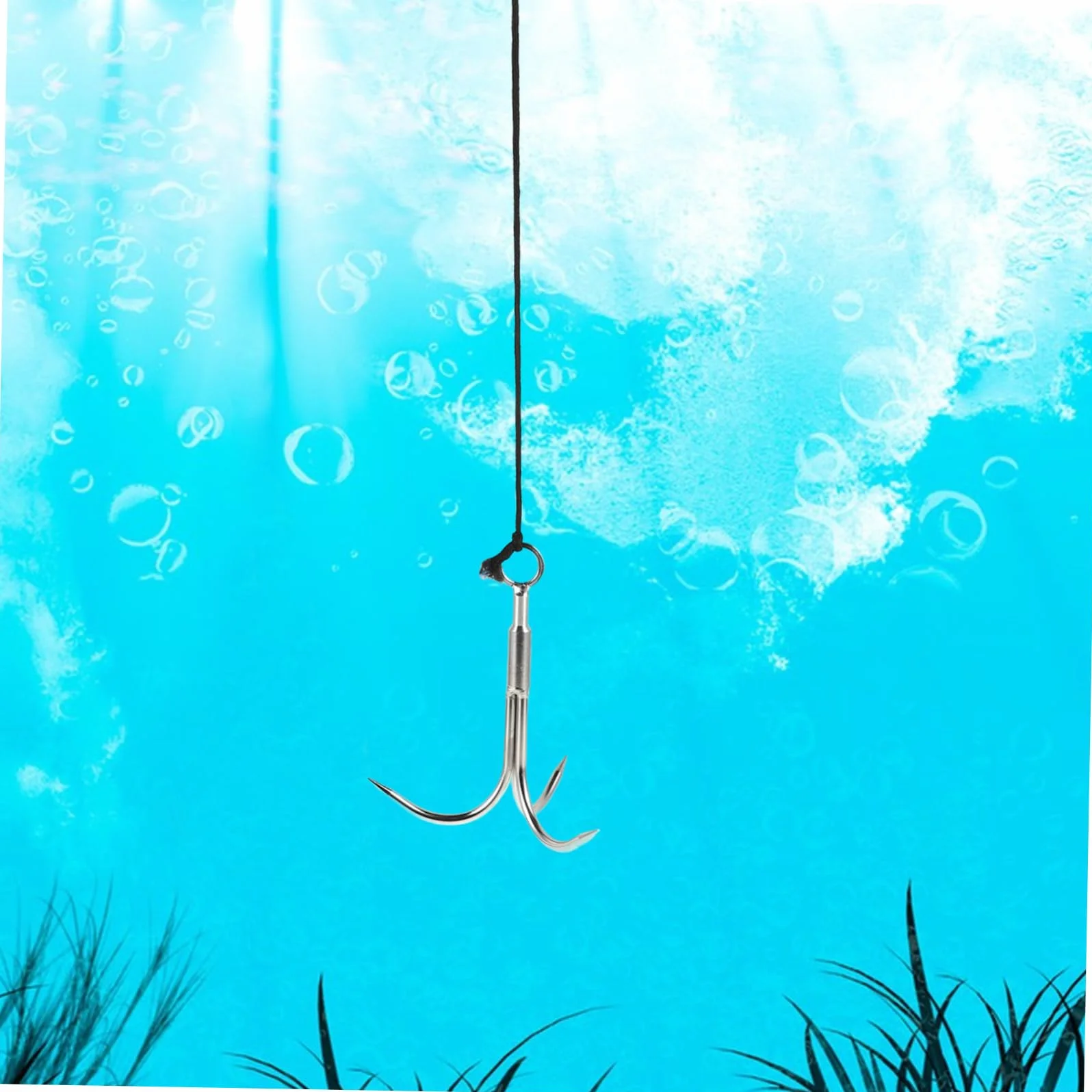 Gancho de Agarre de Tres Puntas de Acero Inoxidable con Cuerda de 10 Metros para Pesca, Escalada y Rescate