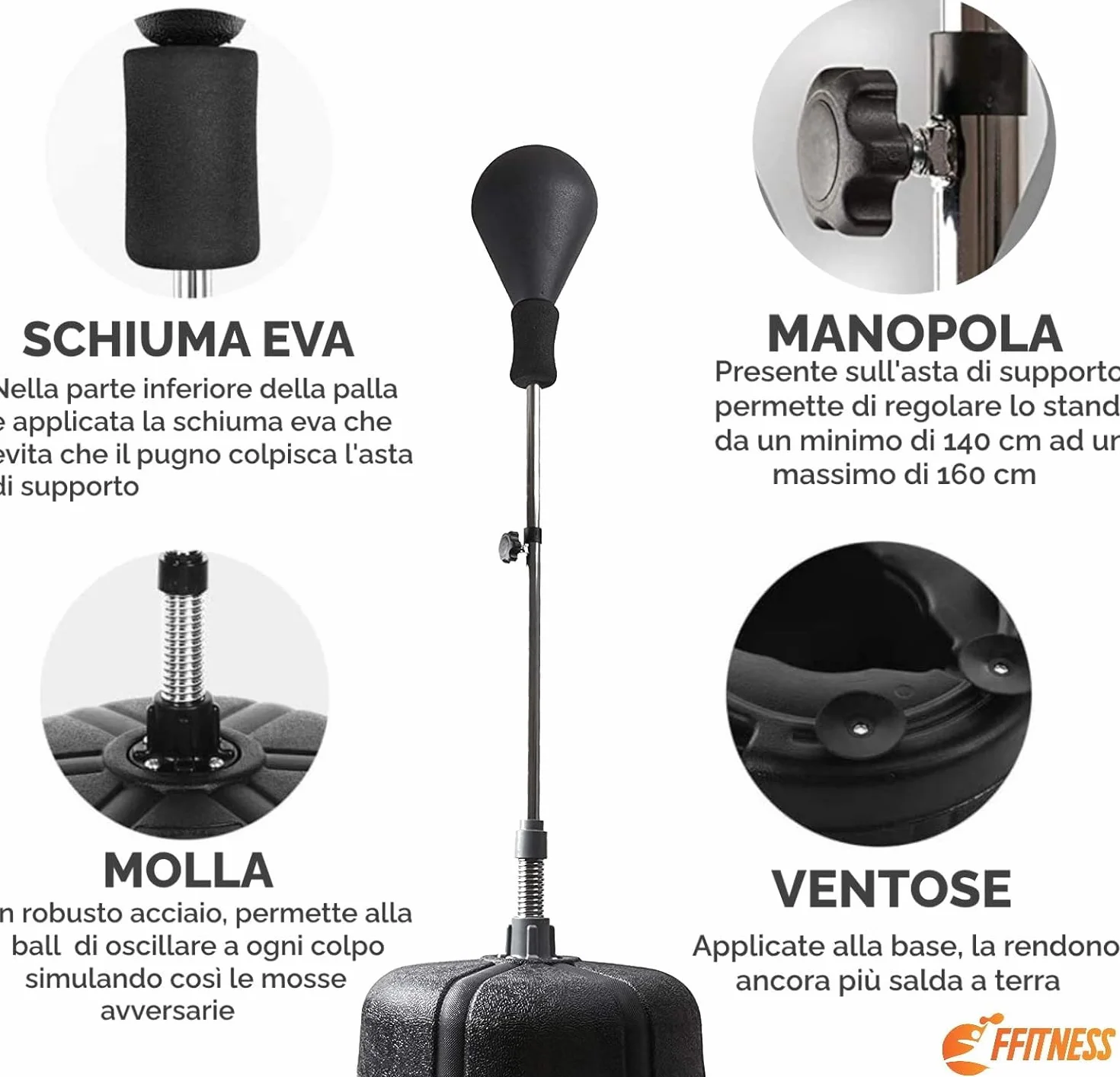 Speed Ball Punching Bag 140-160 cm Entrenamiento Boxeo Adultos